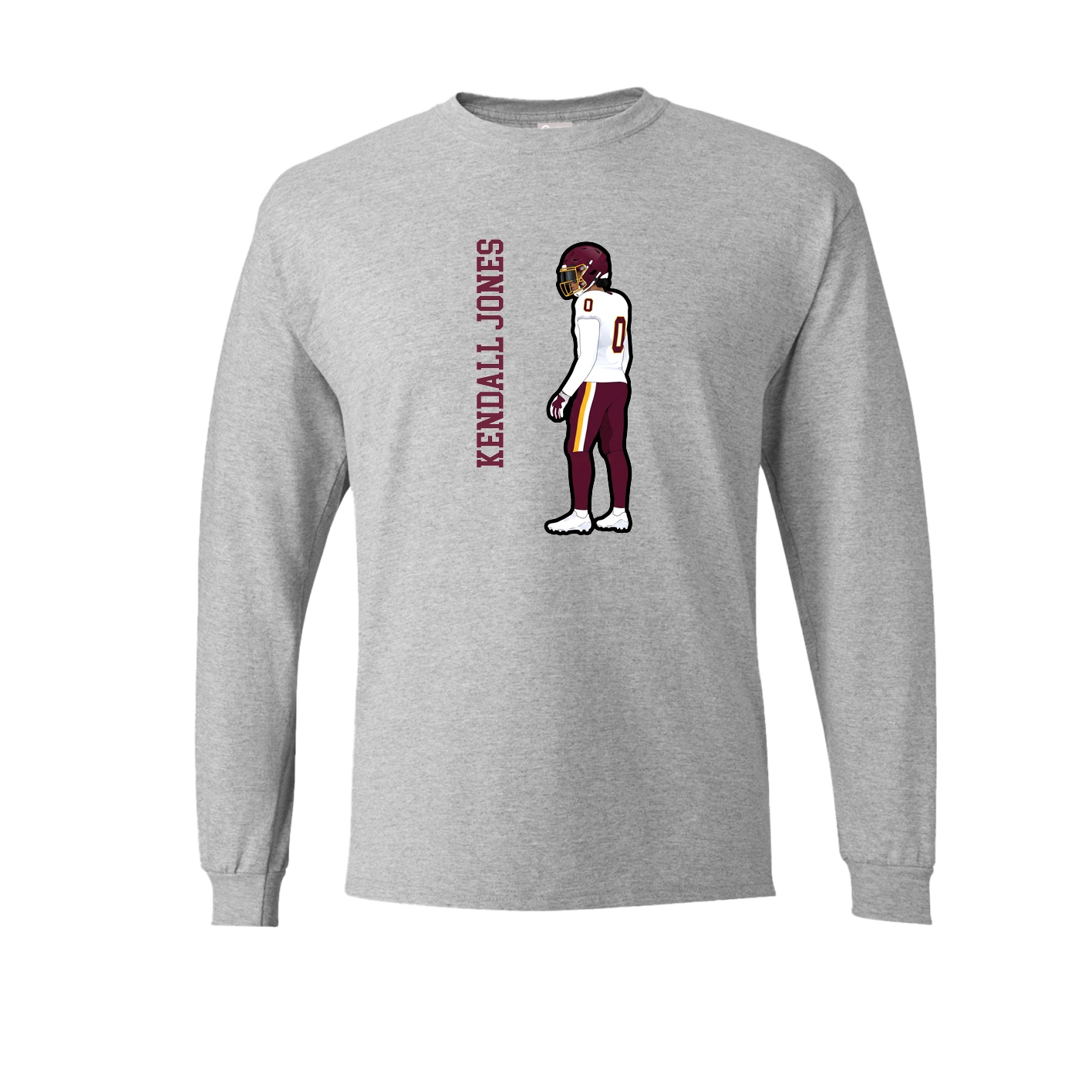 Long Sleeve Tee — Name Vertical in Grey