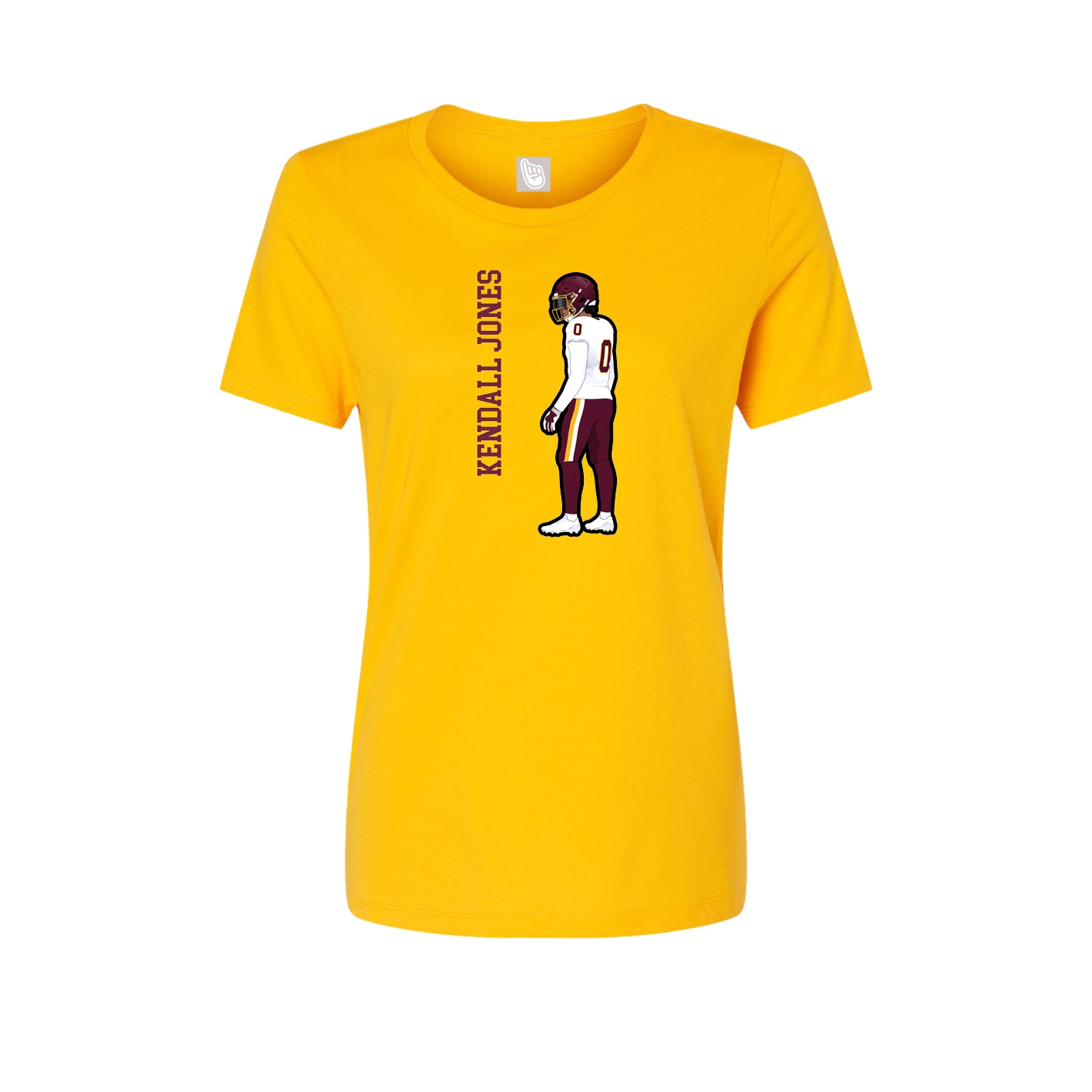 Fitted Women's Tee — Name Vertical in Gold