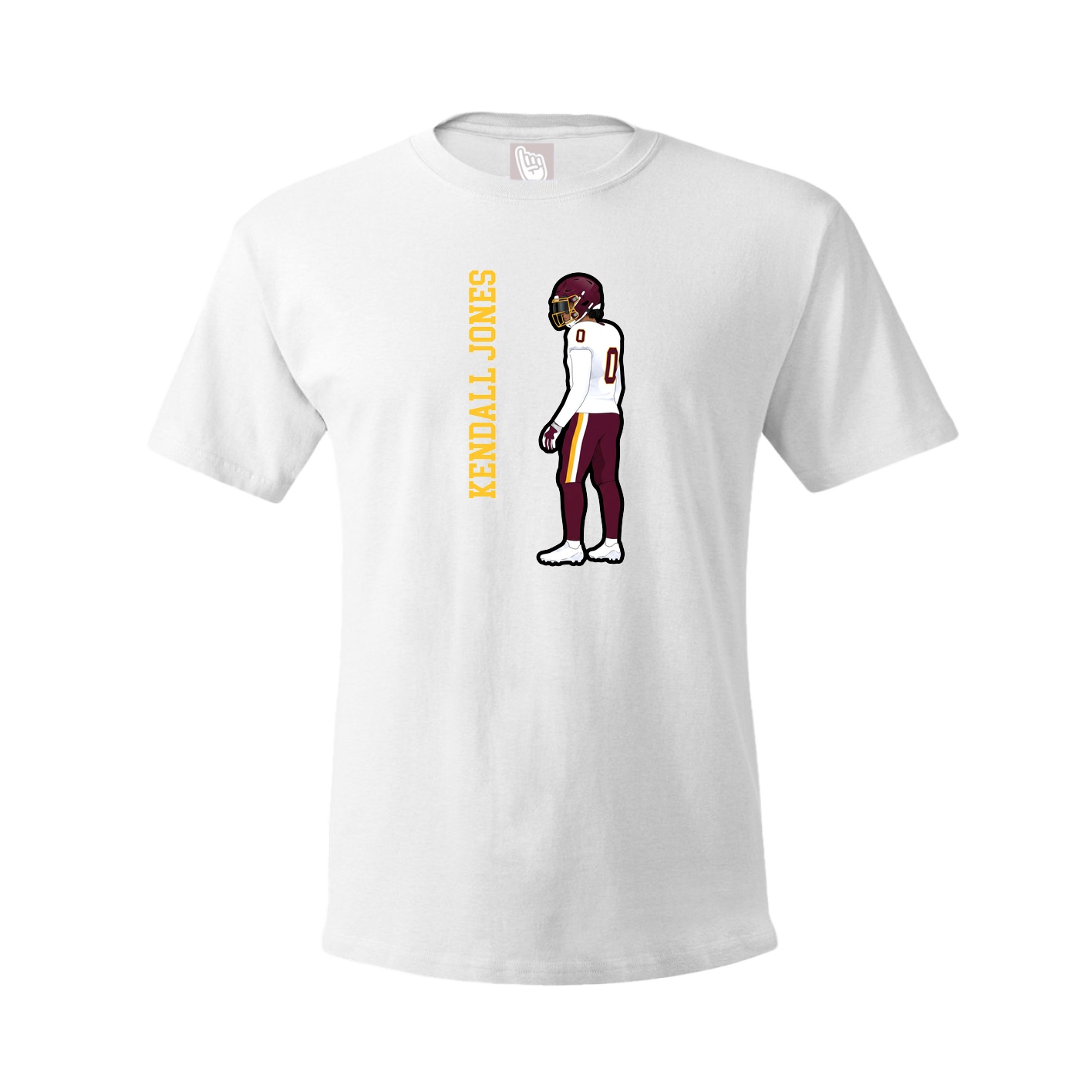 Youth Tee — Name Vertical in White
