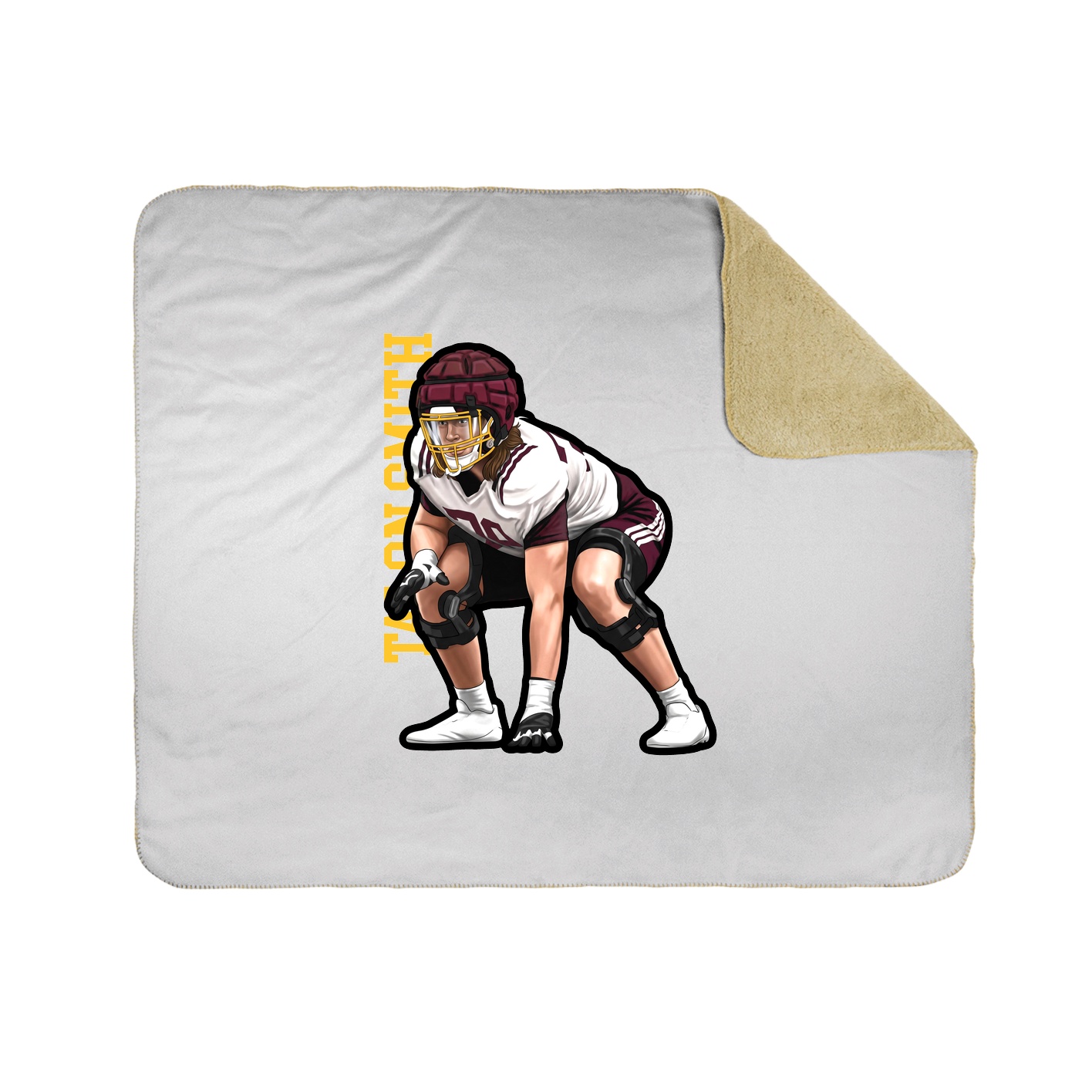 Throw Blanket — Name Vertical in White