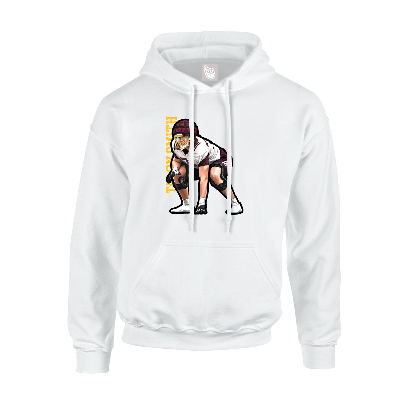 Hoodie — Name Vertical in White