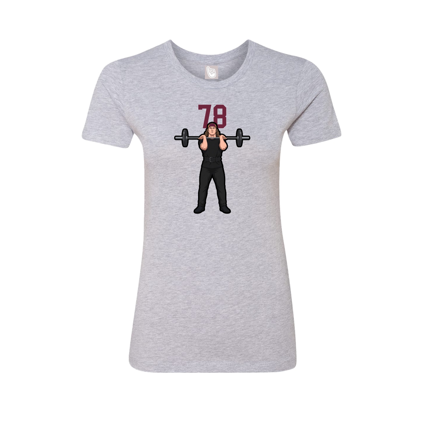 Fitted Women's Tee — Number Top in Grey