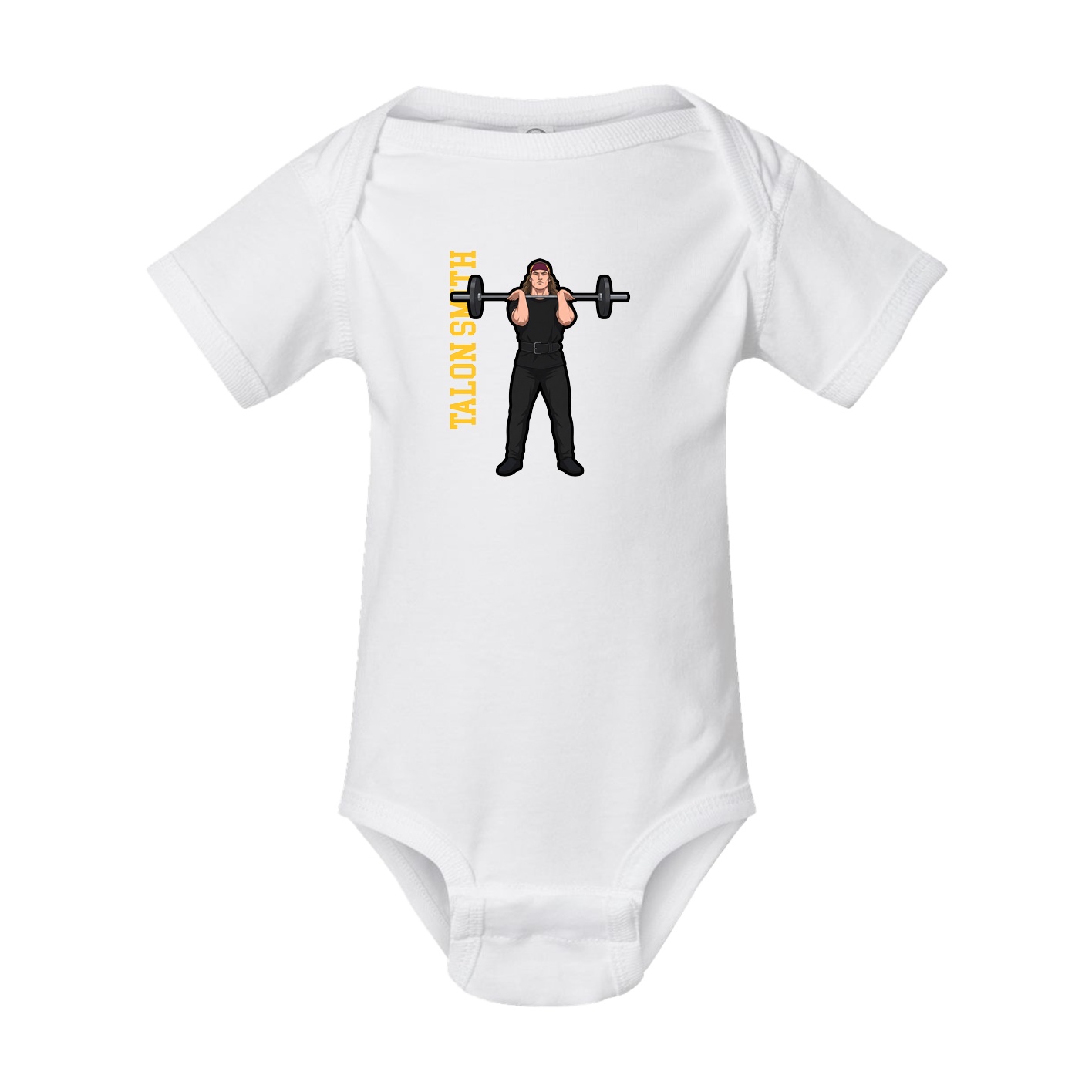 Baby Onesie — Name Vertical in White