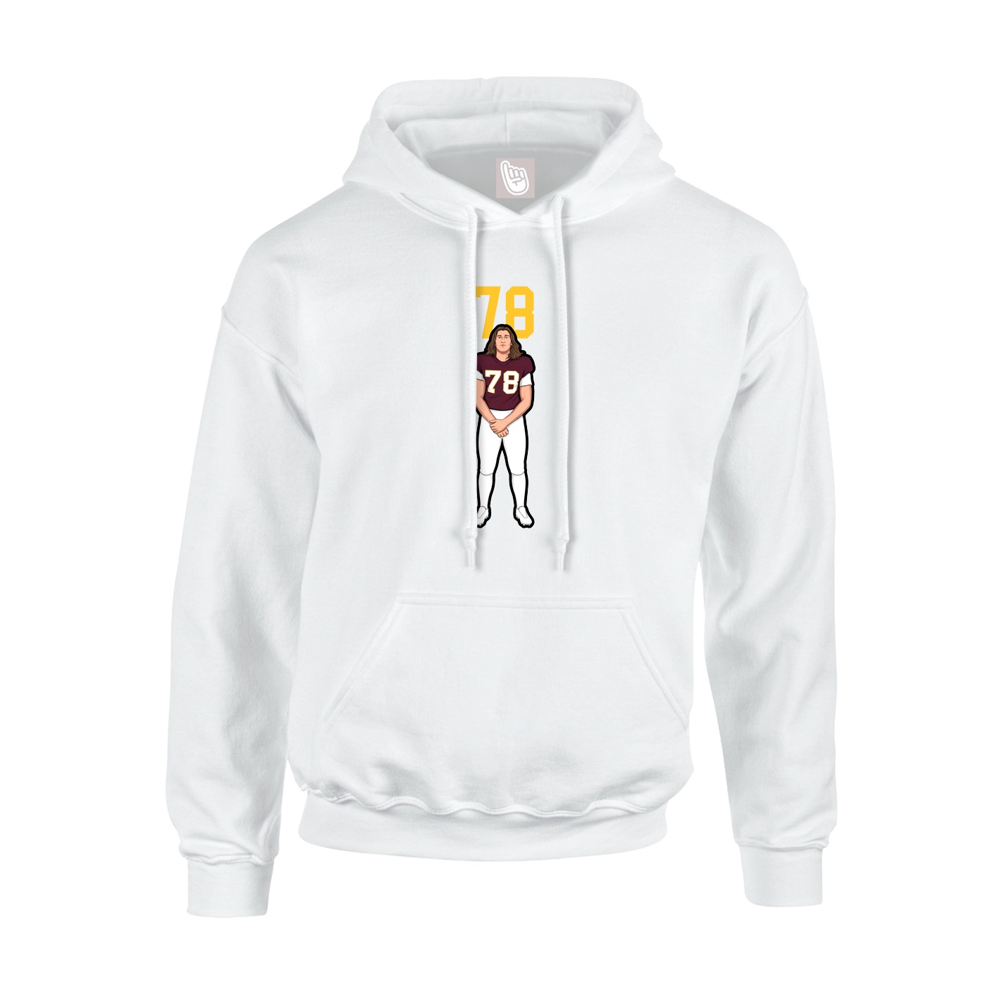 Hoodie — Number Top in White
