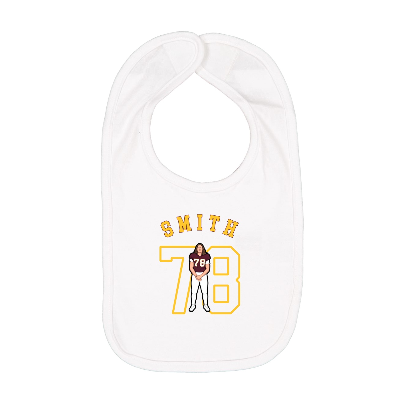 Infant Bib — Shirsey Arch in White