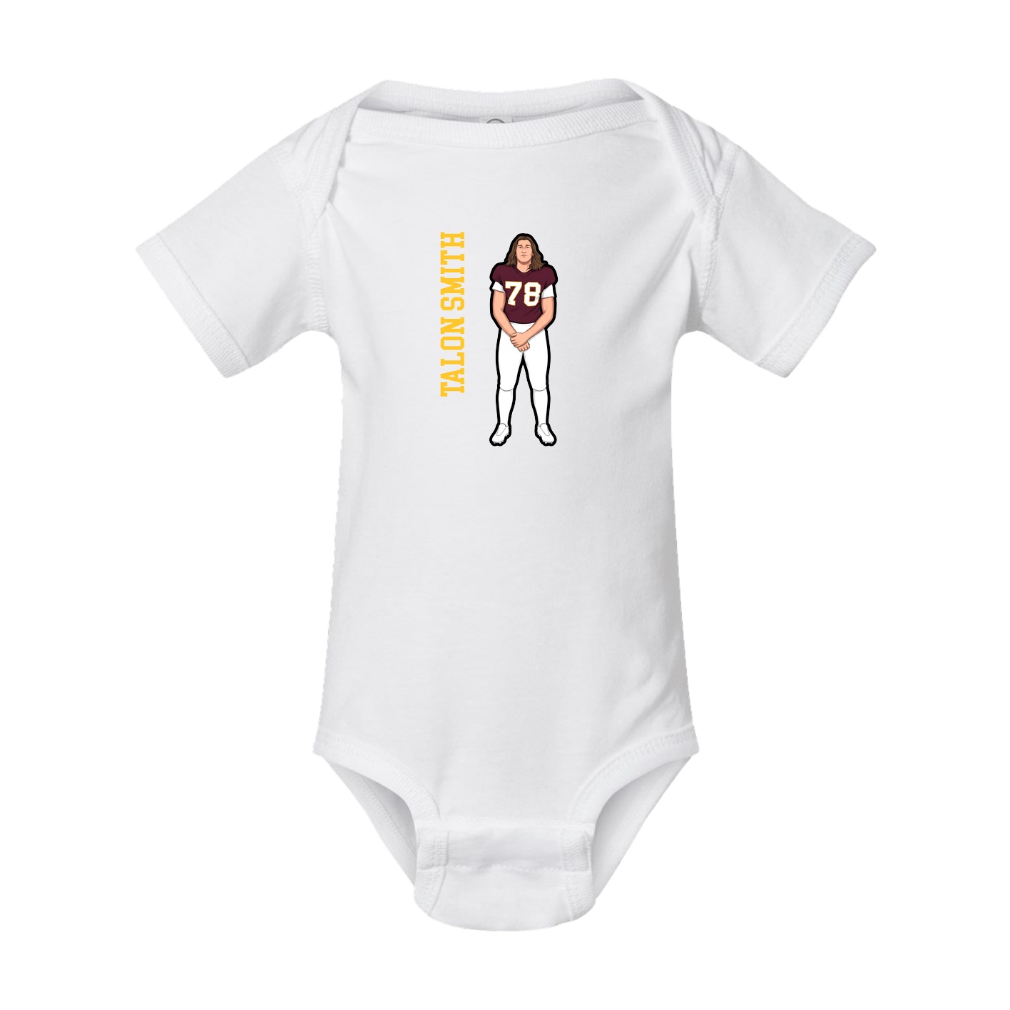 Baby Onesie — Name Vertical in White