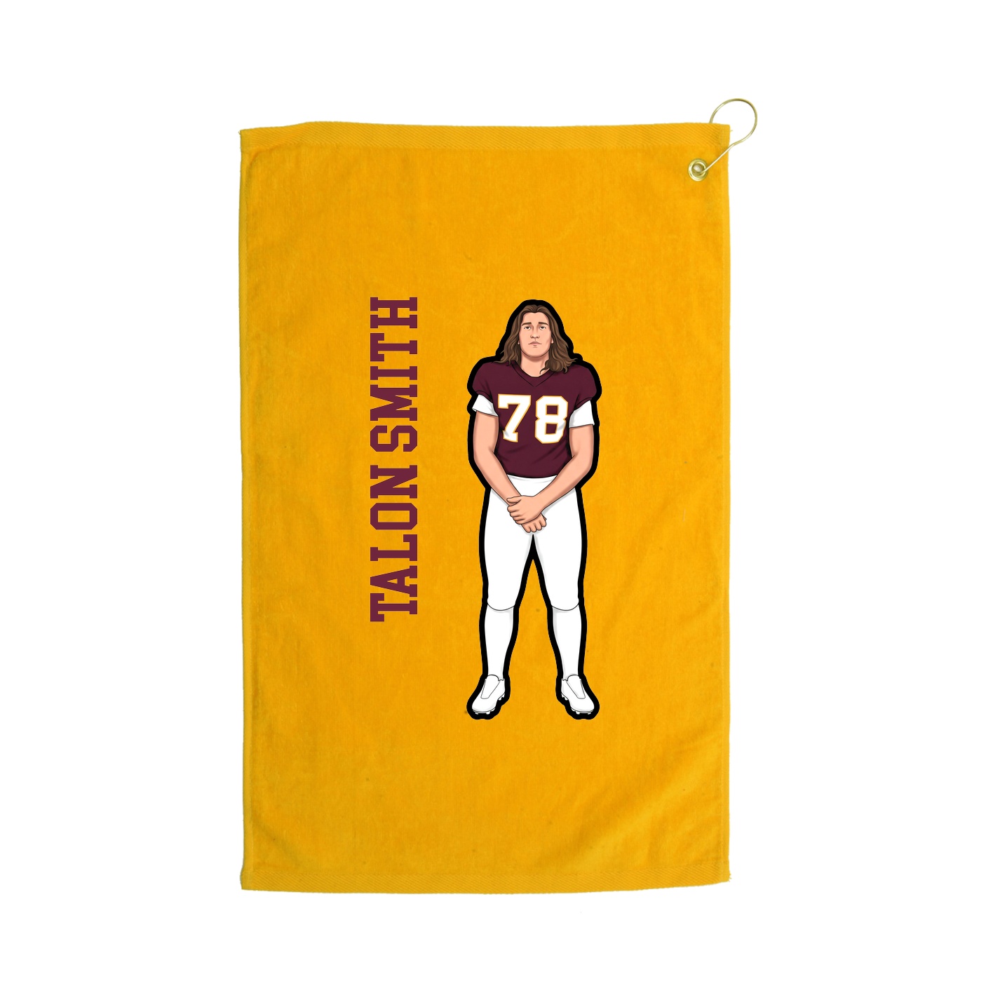 Golf Towel — Name Vertical in Gold