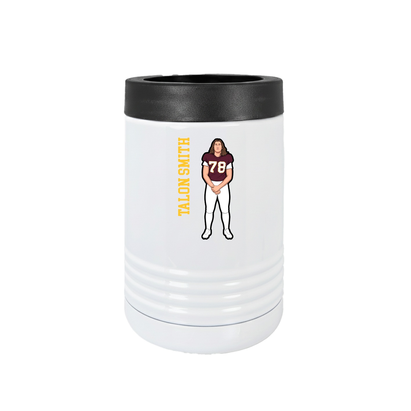 Beverage Holder — Name Vertical in White