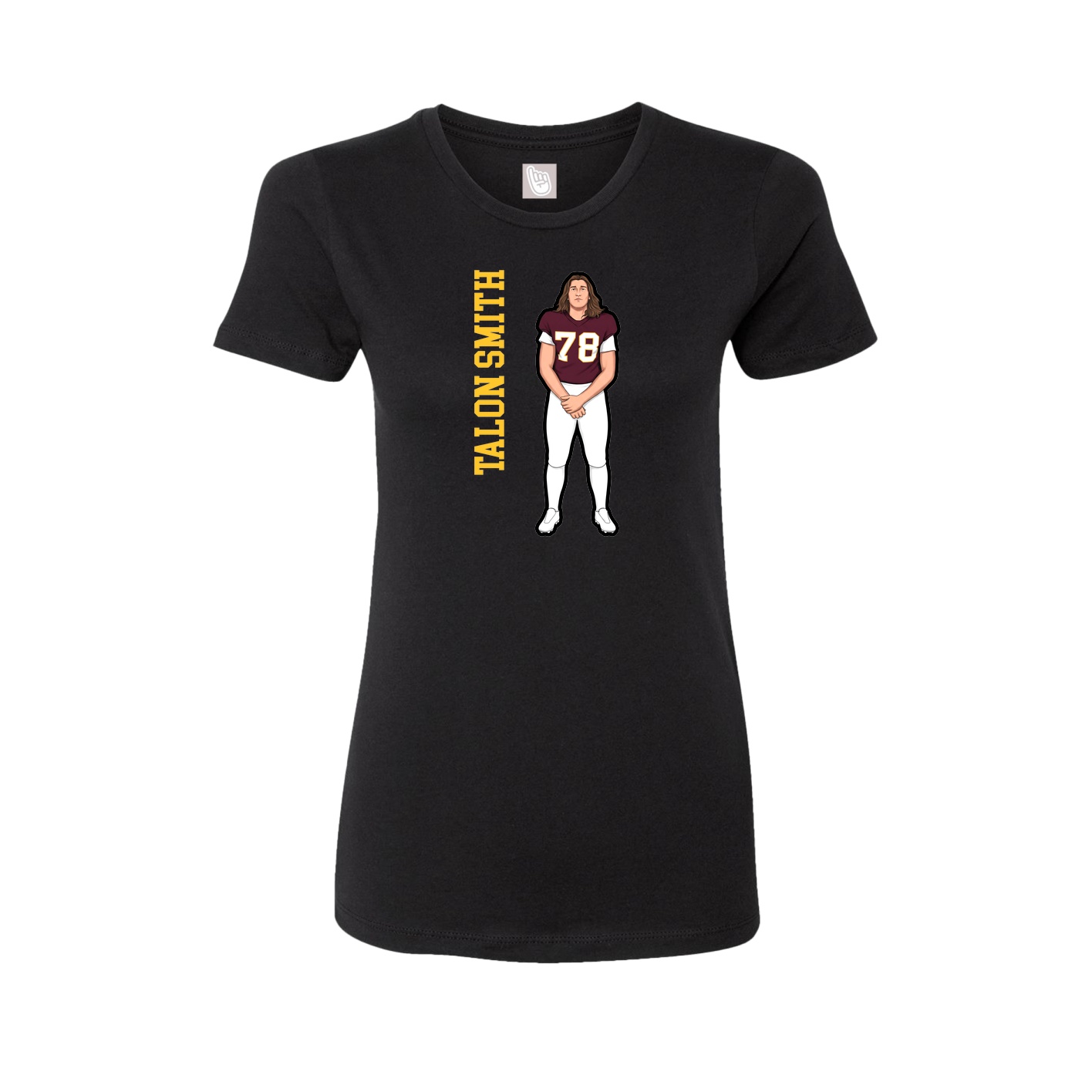 Womens Tee — Name Vertical in Black