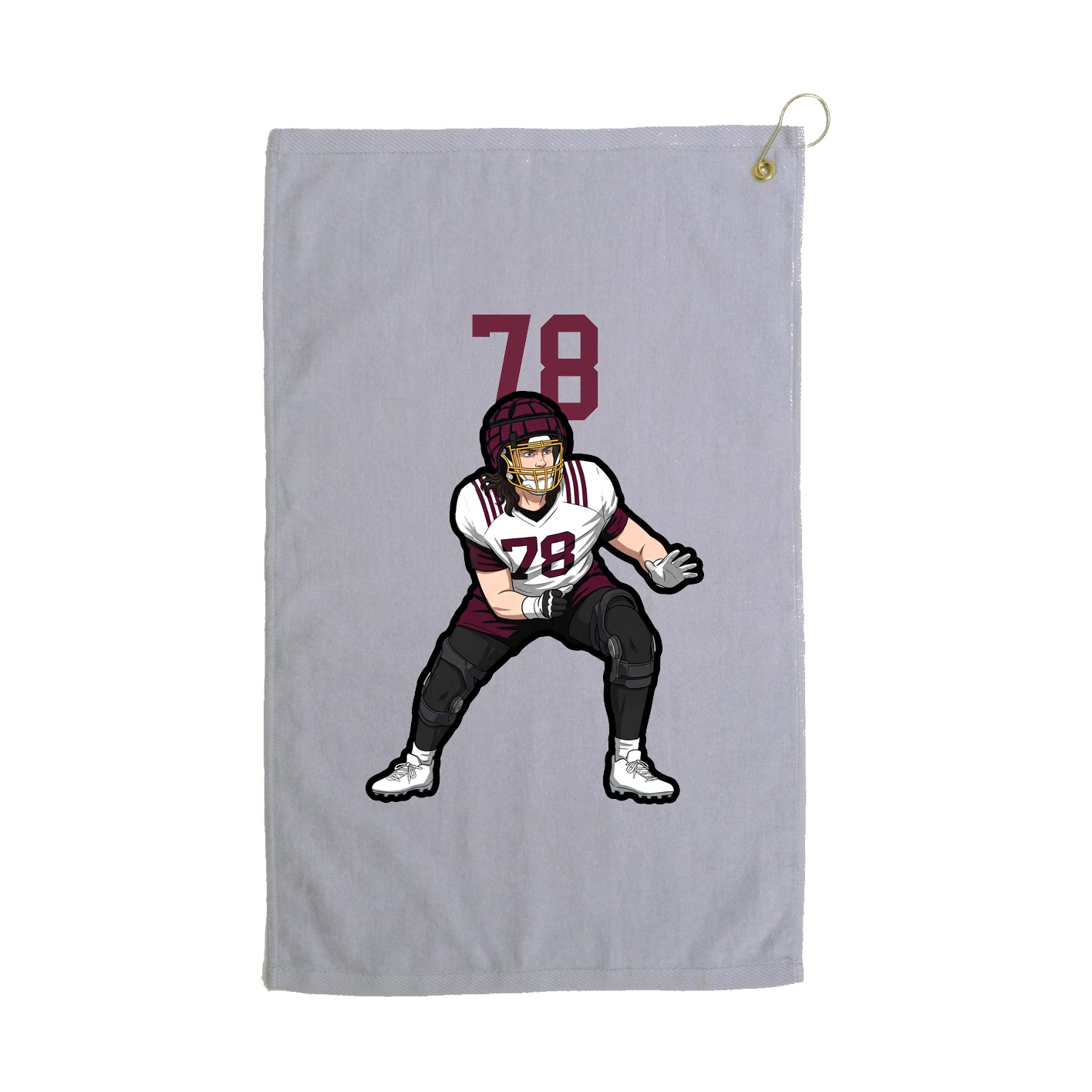 Golf Towel — Number Top in Grey