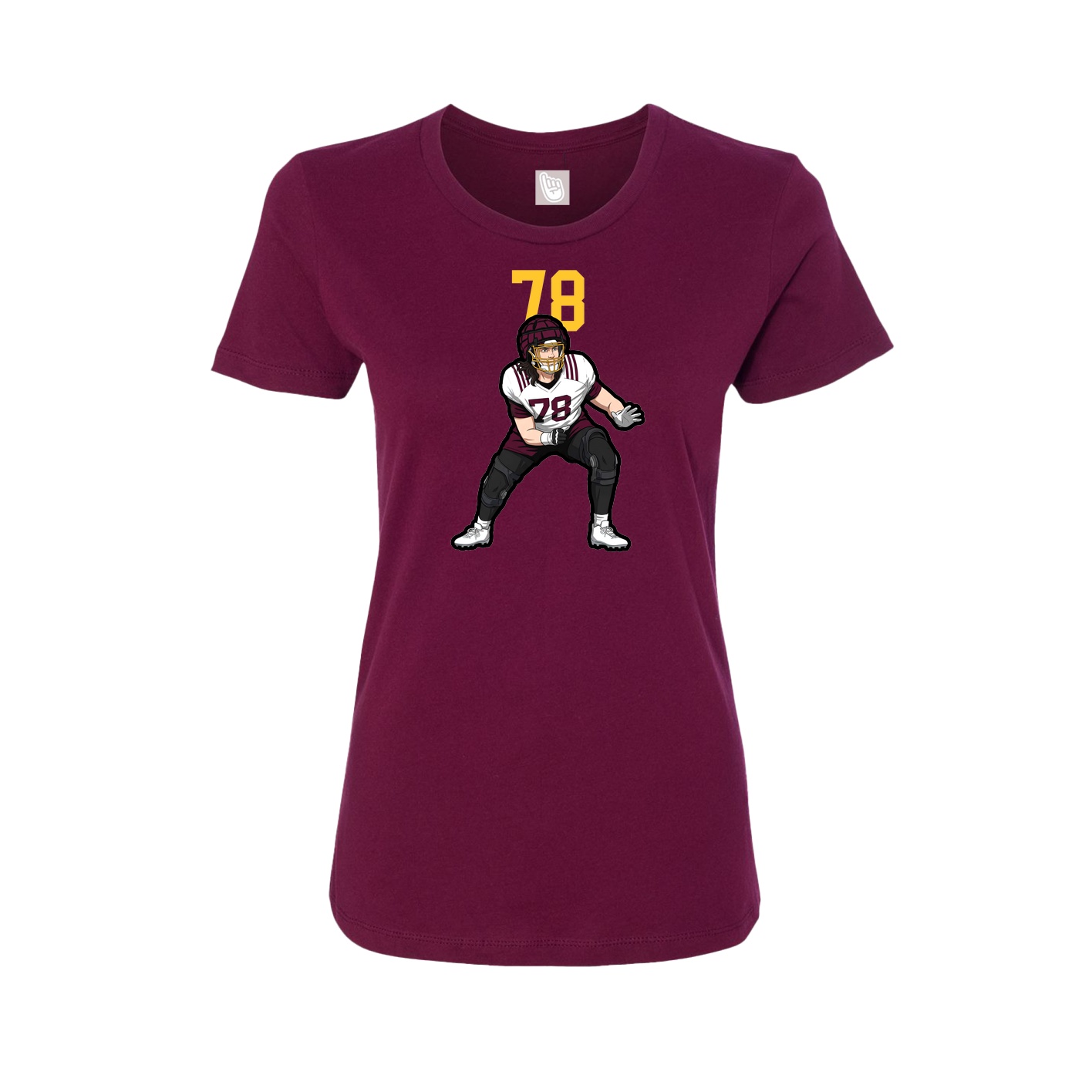 Womens Tee — Number Top in Maroon