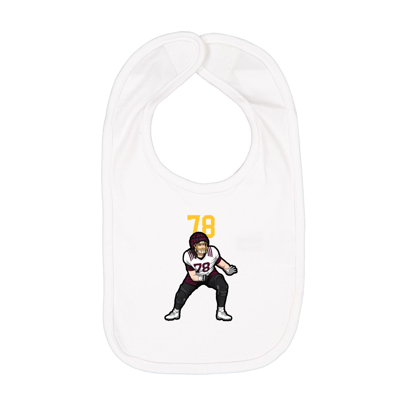 Infant Bib — Number Top in White