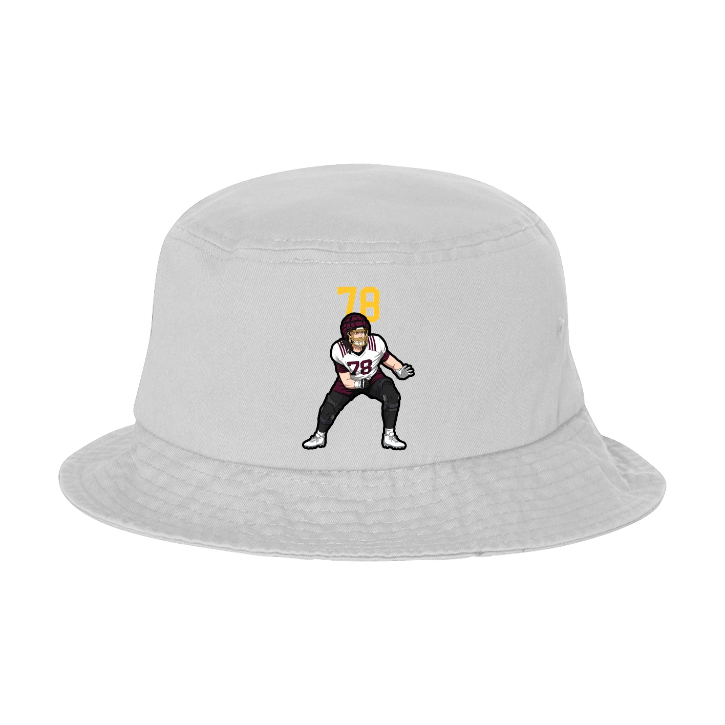 Bucket Cap — Number Top in White