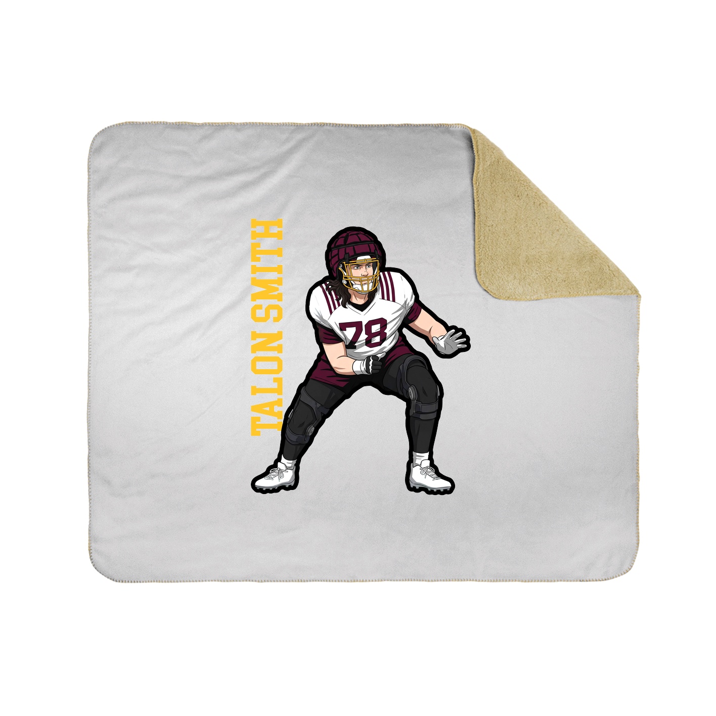 Throw Blanket — Name Vertical in White