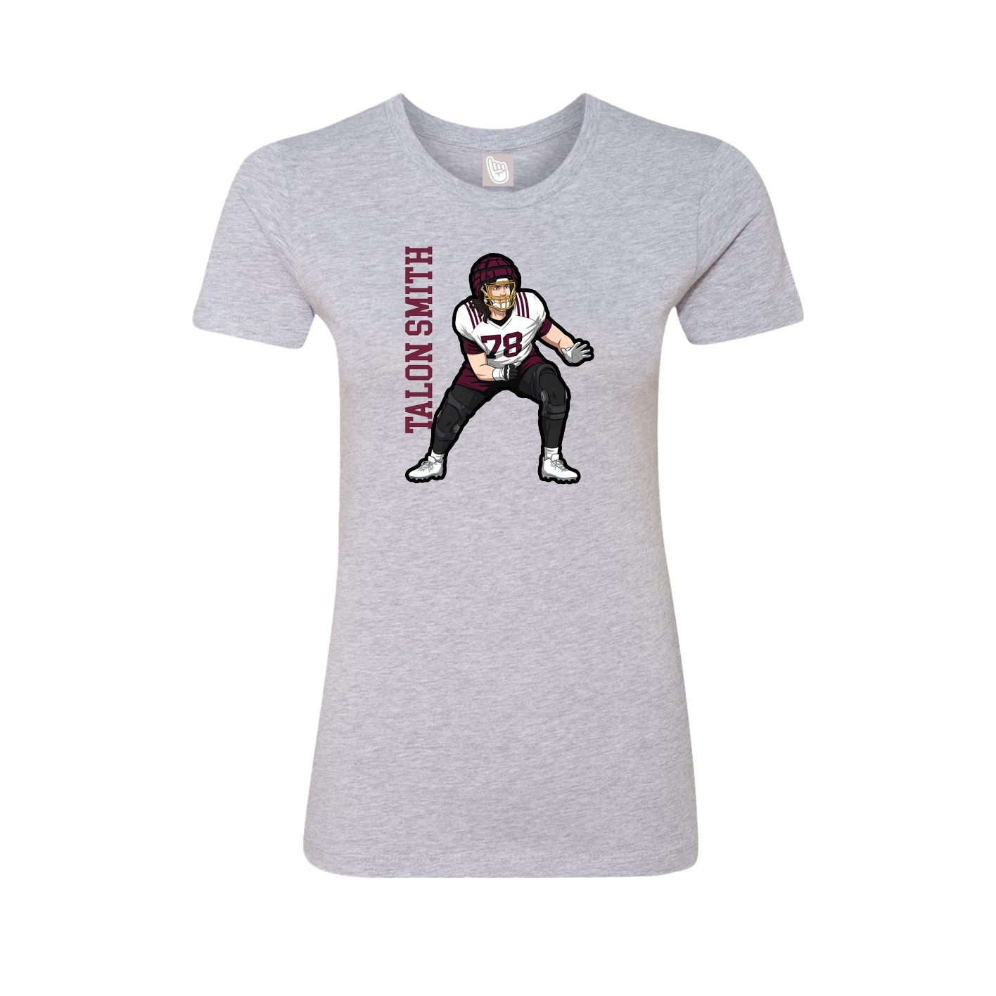 Womens Tee — Name Vertical in Grey