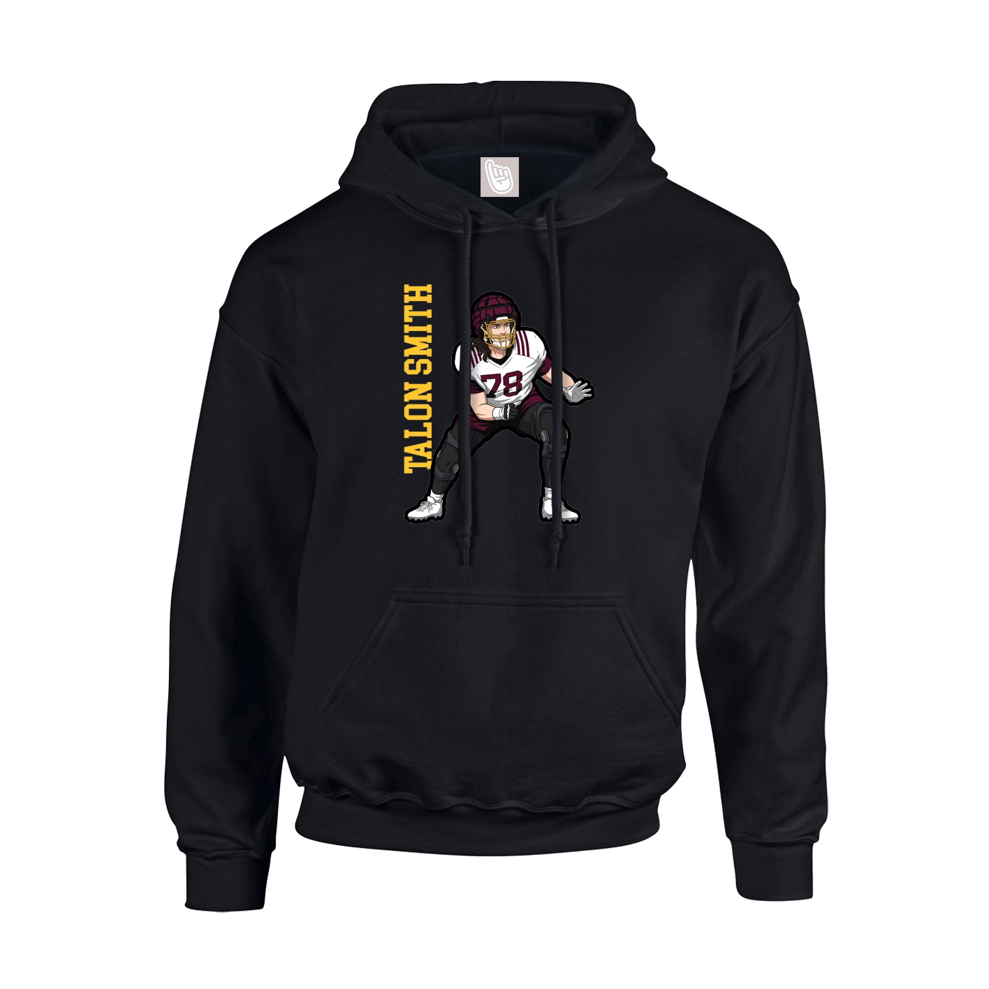 Youth Hoodie — Name Vertical in Black