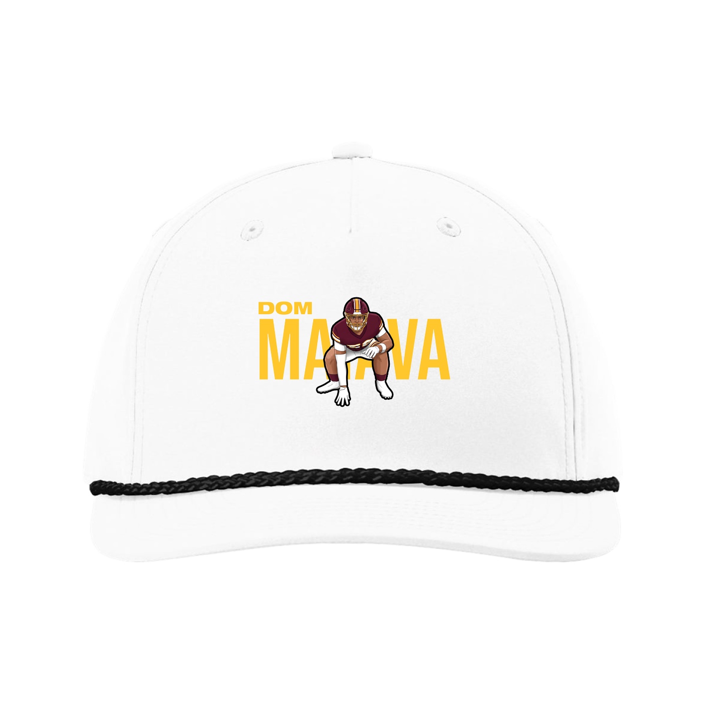 Five-Panel Classic Rope Cap — Player Name in White