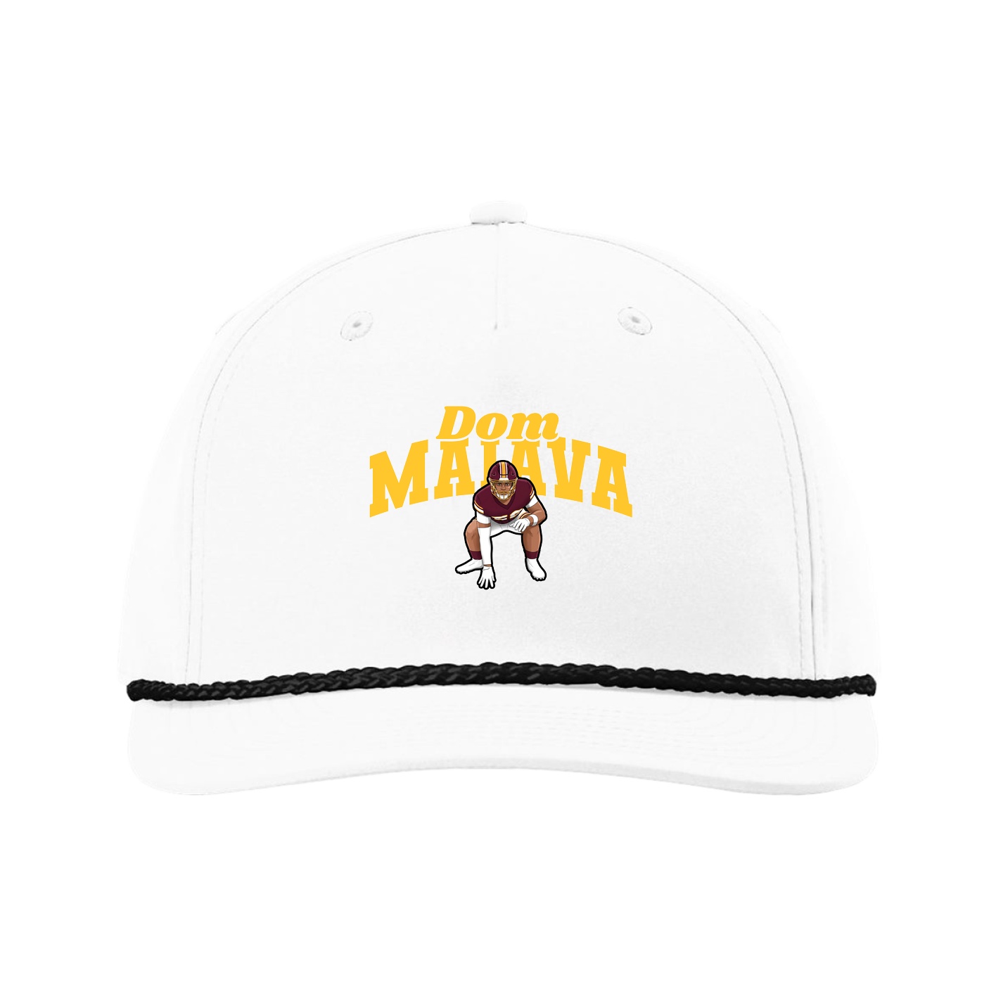 Five-Panel Classic Rope Cap — Signature Arch in White