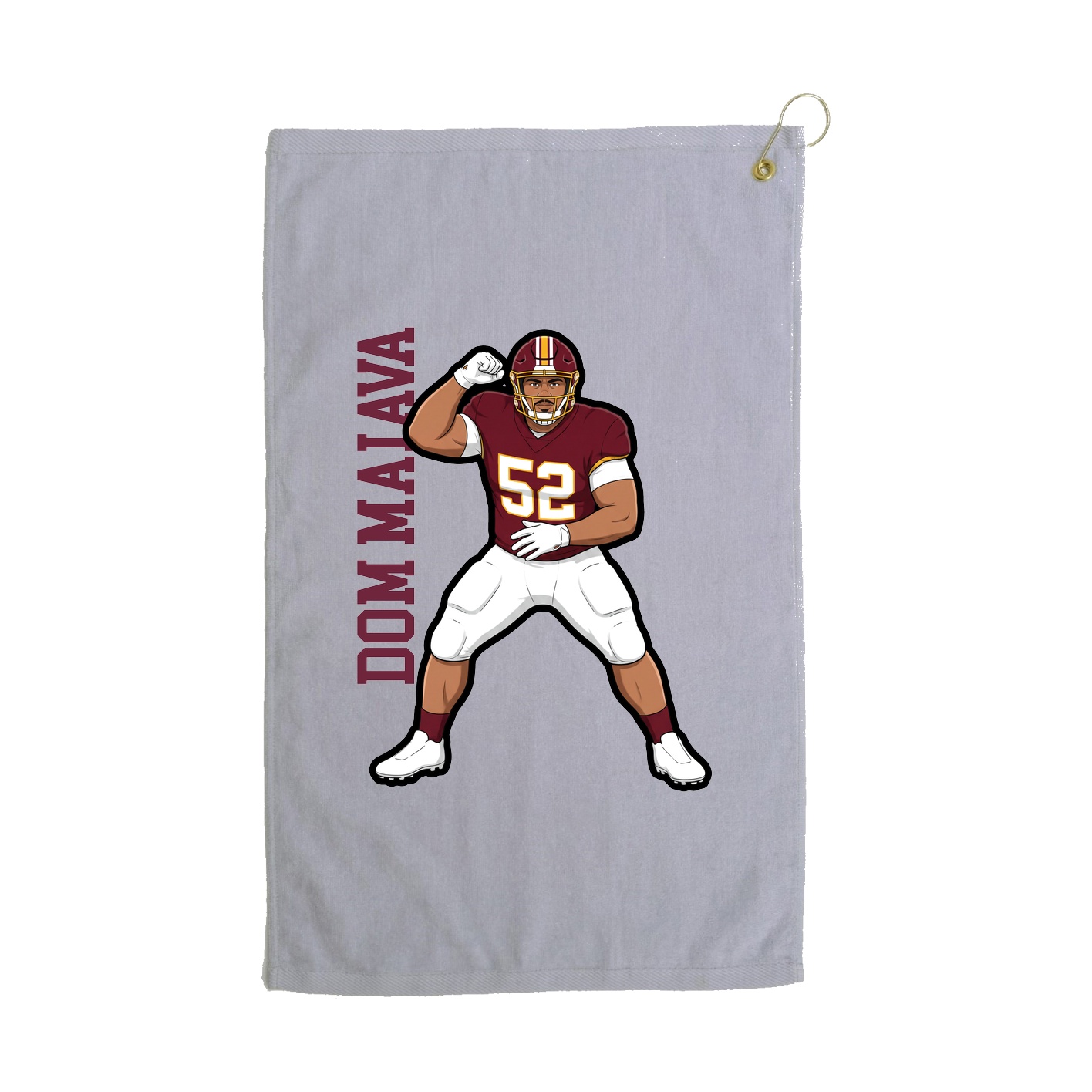 Golf Towel — Name Vertical in Grey
