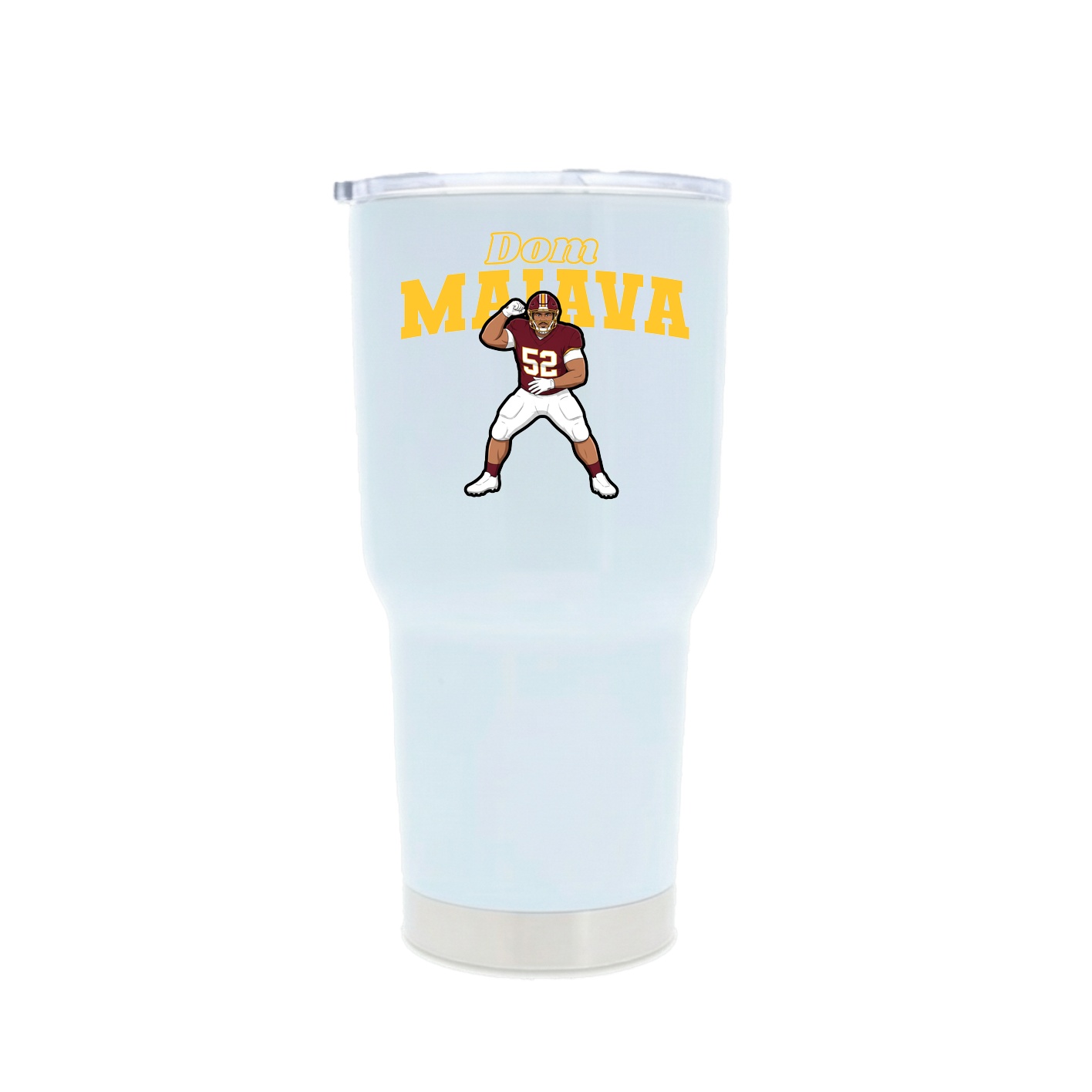 30oz Stainless Steel Tumbler — Name Arch in White