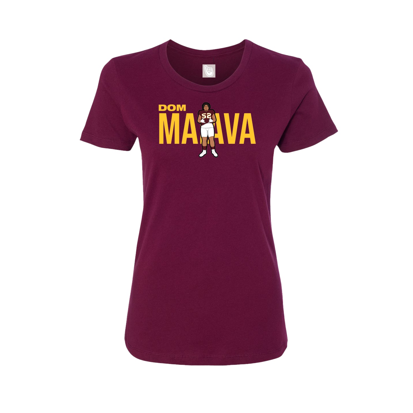 Womens Tee — Player Name in Maroon