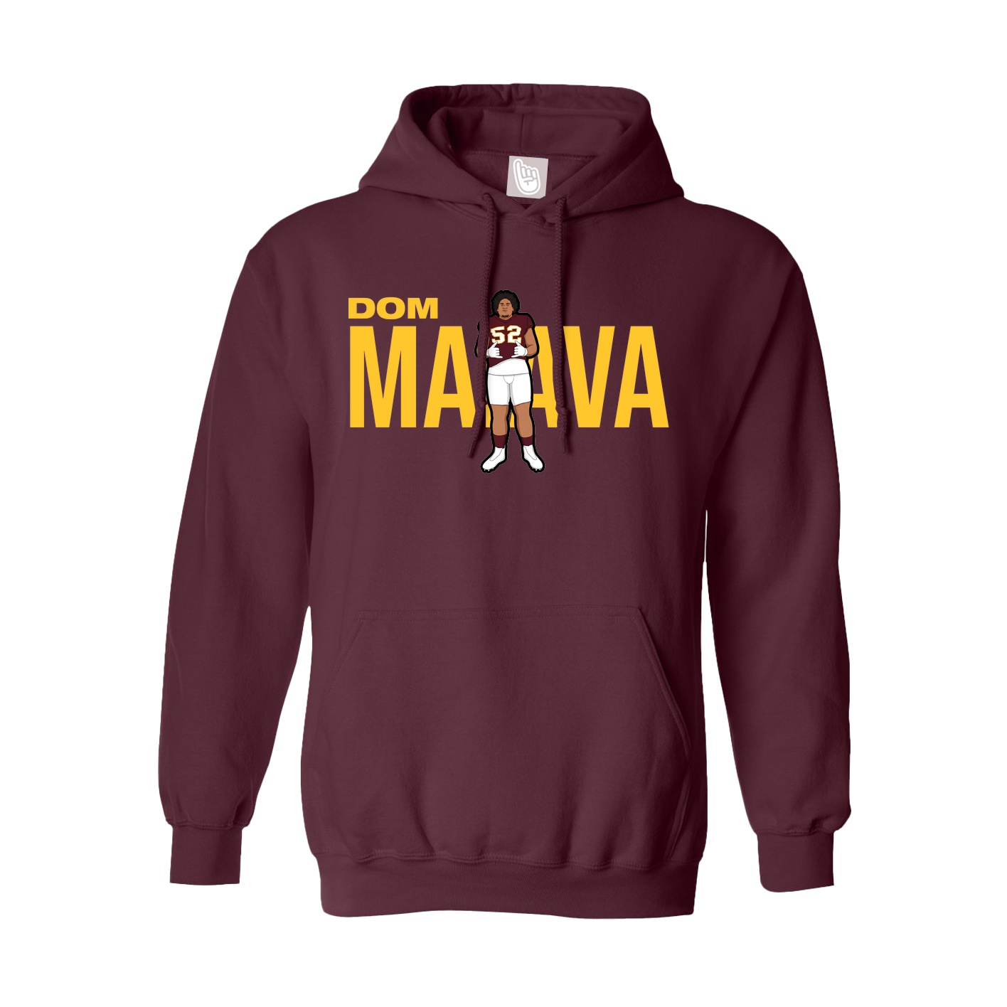 Youth Hoodie — Player Name in Maroon