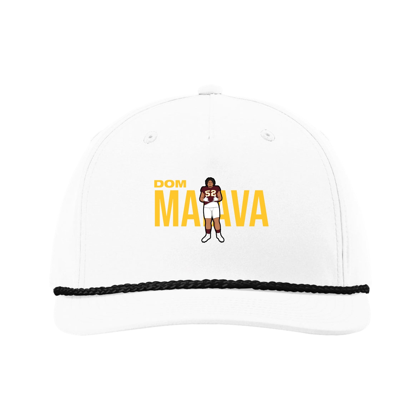 Five-Panel Classic Rope Cap — Player Name in White