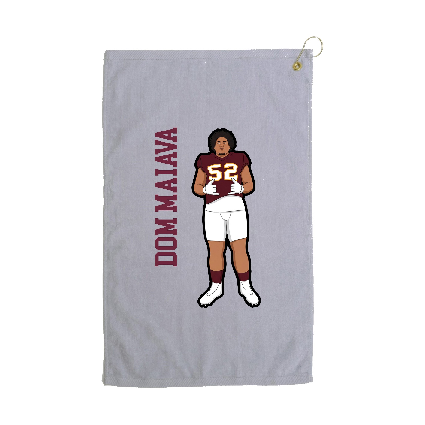 Golf Towel — Name Vertical in Grey