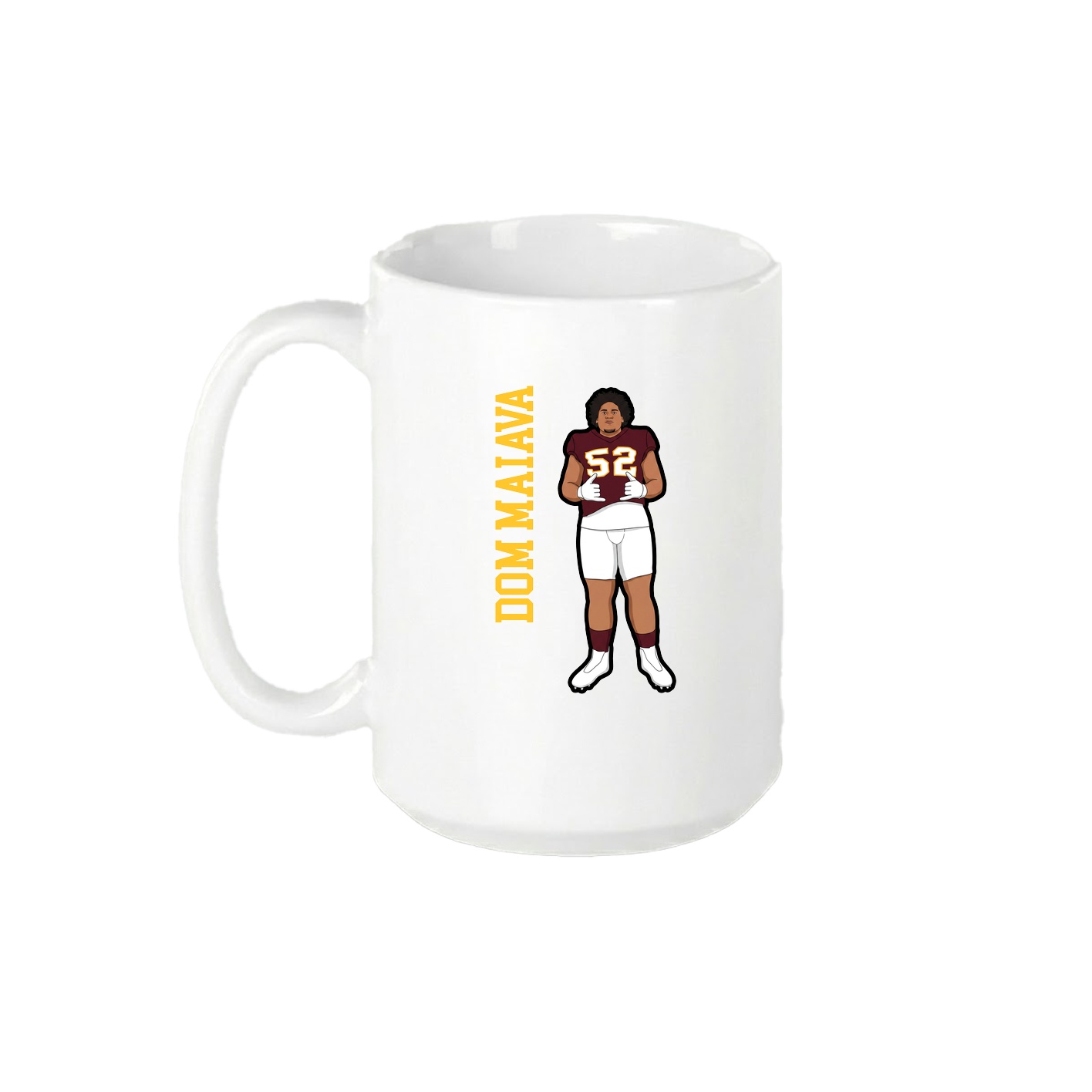 15oz Coffee Mug — Name Vertical in White