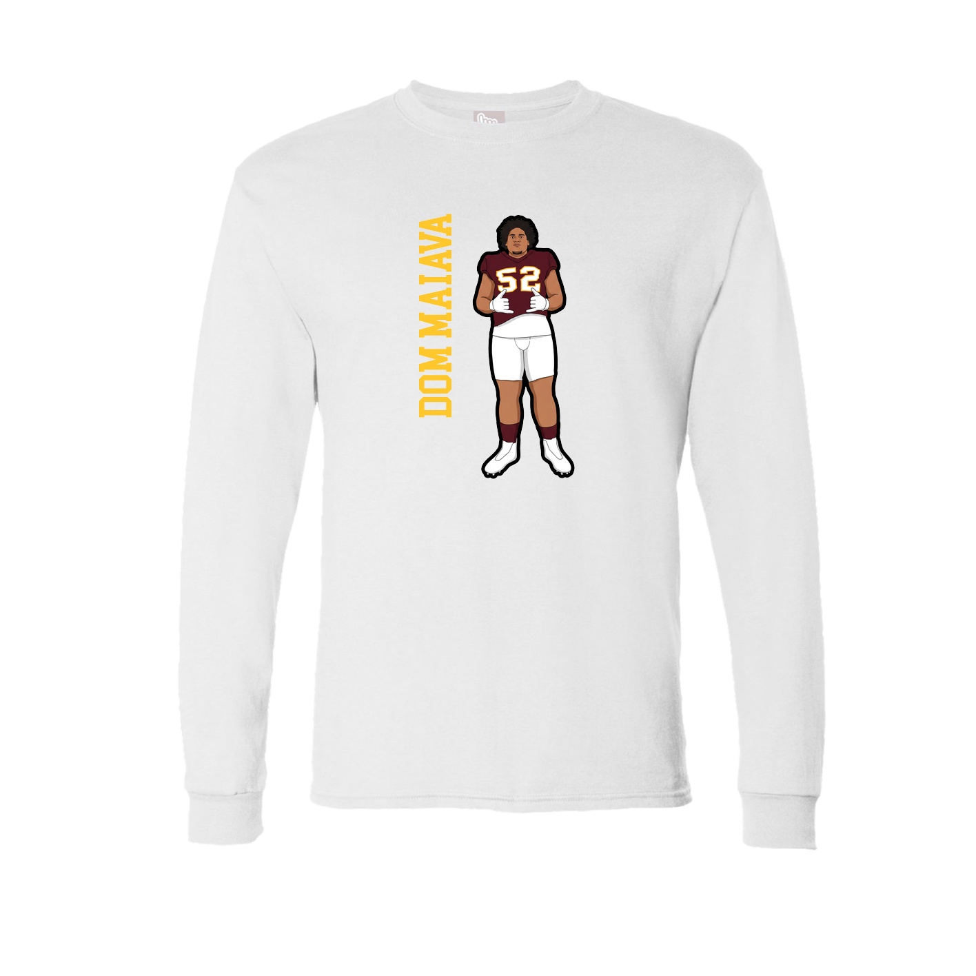 Long Sleeve Tee — Name Vertical in White