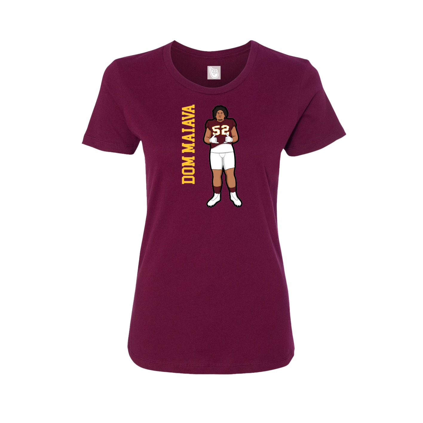 Womens Tee — Name Vertical in Maroon