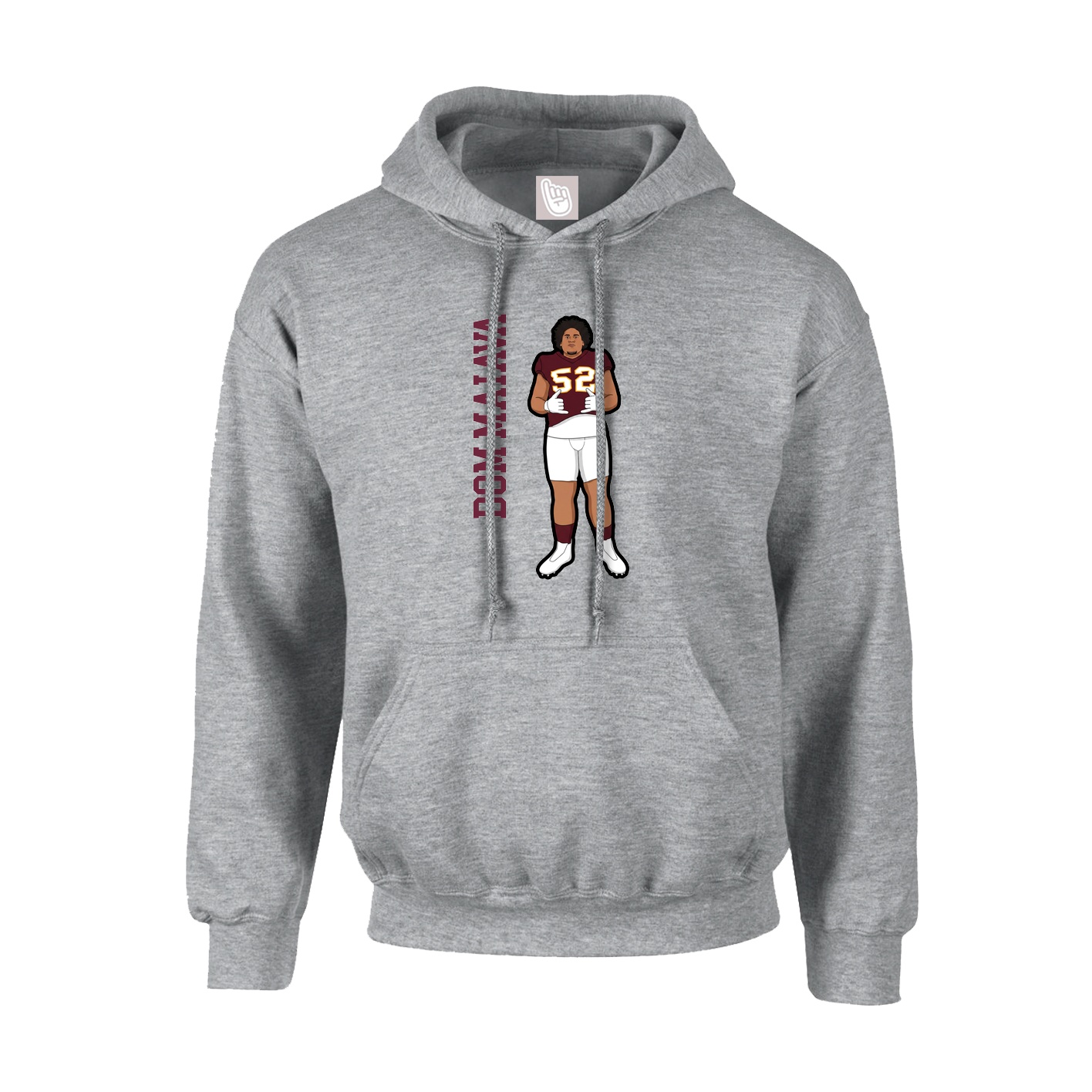 Hoodie — Name Vertical in Grey