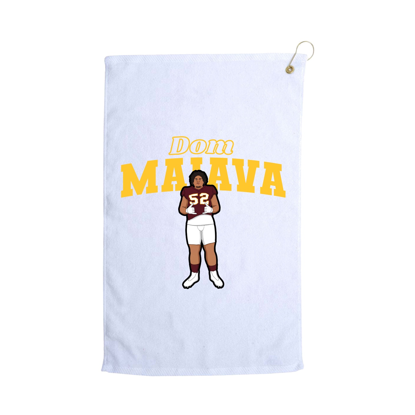 Golf Towel — Name Arch in White