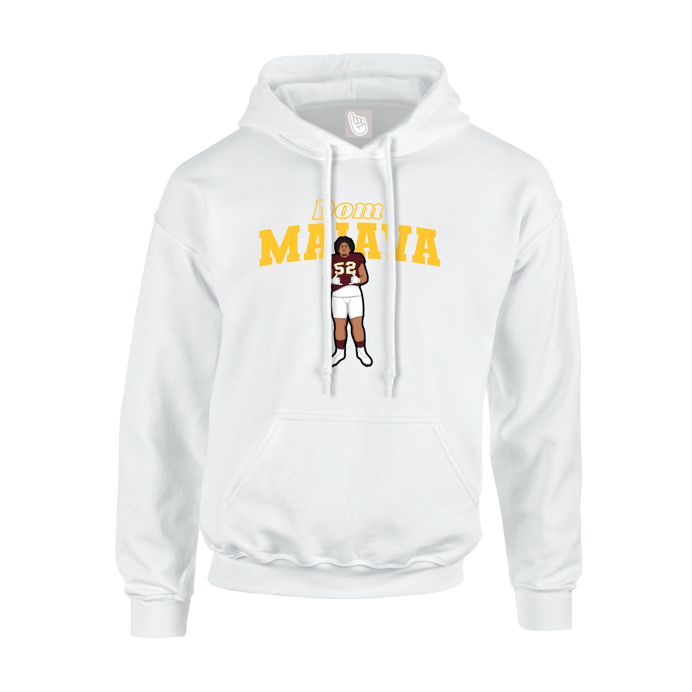Youth Hoodie — Name Arch in White