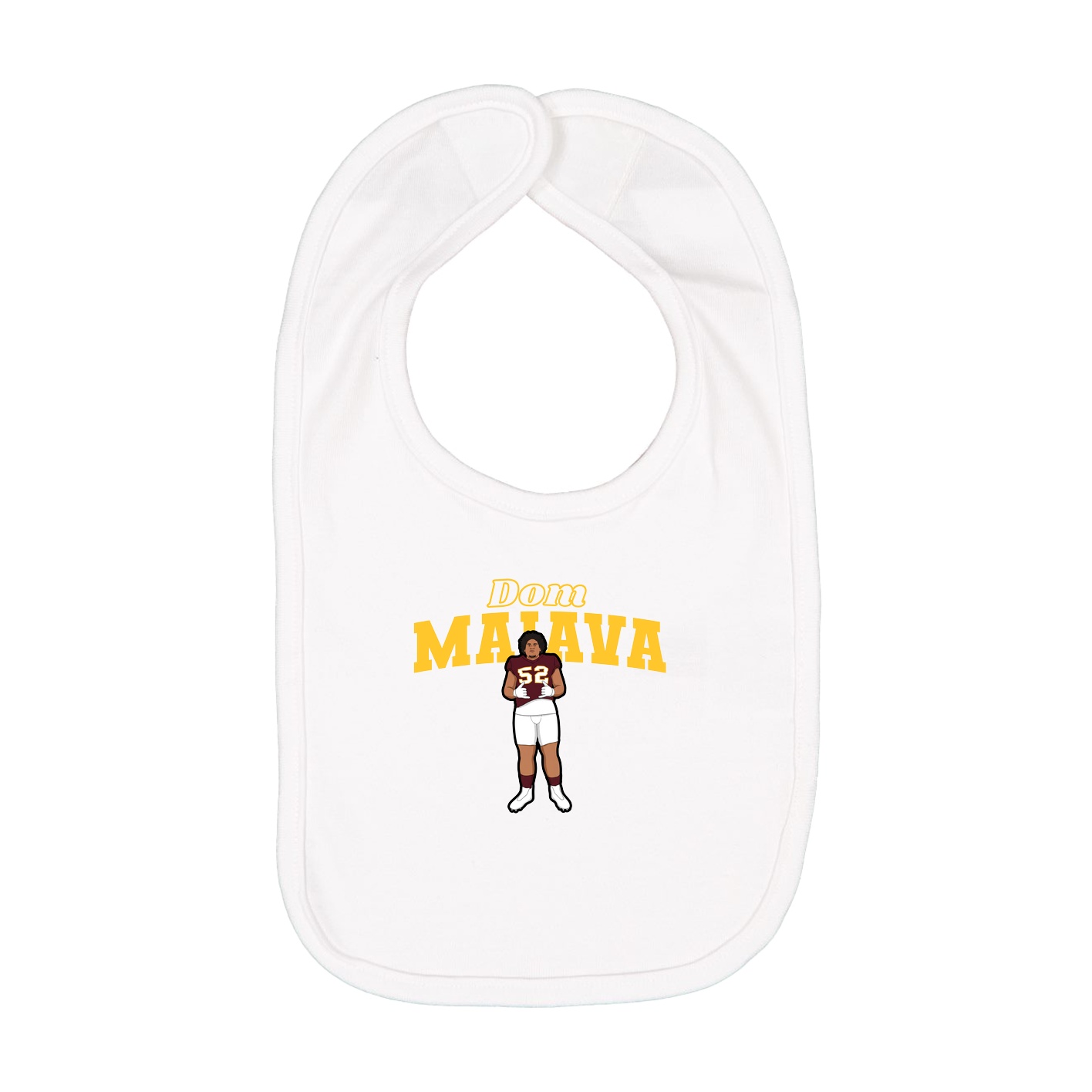 Infant Bib — Name Arch in White