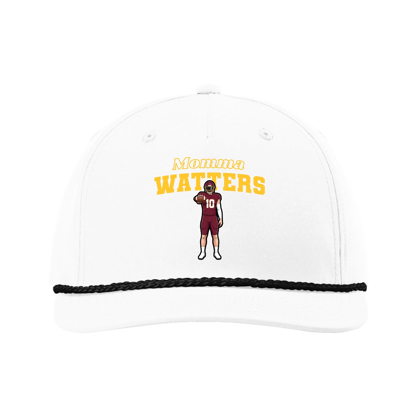 Five-Panel Classic Rope Cap — Mothers Day Block in White