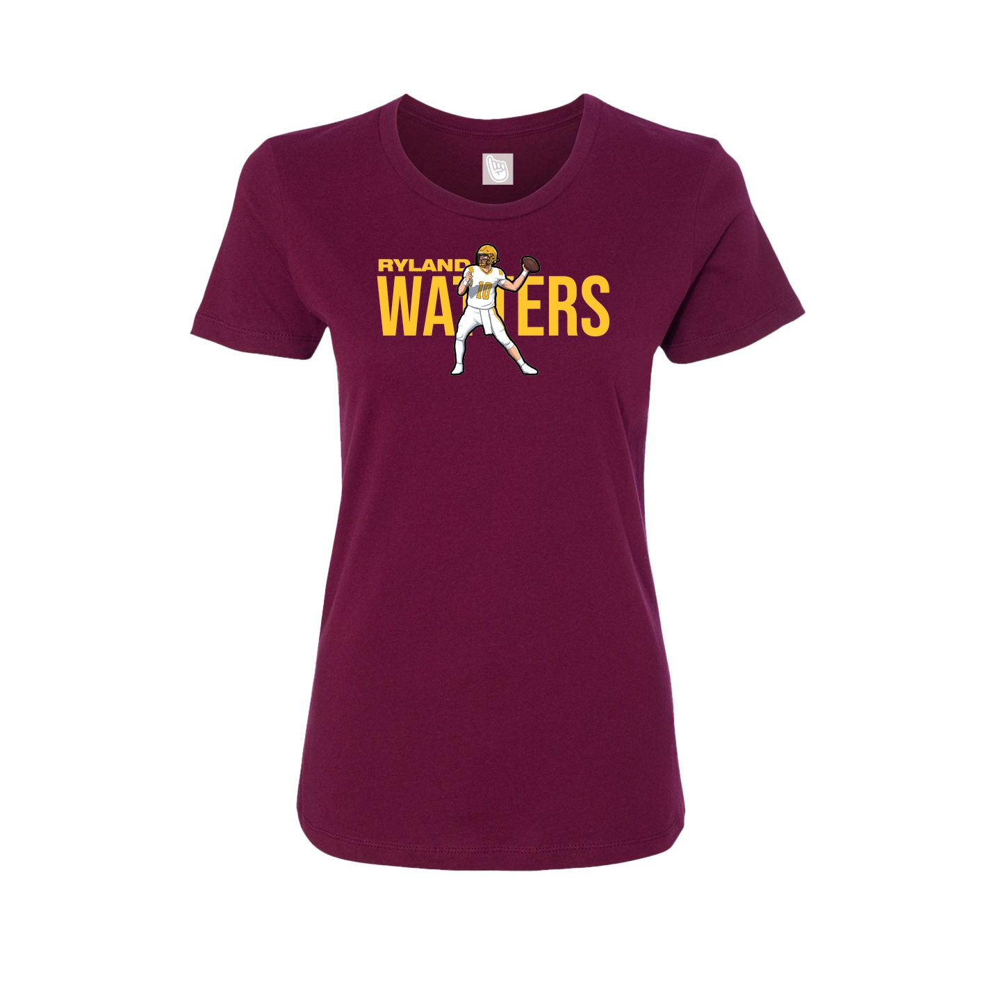 Womens Tee — Player Name in Maroon