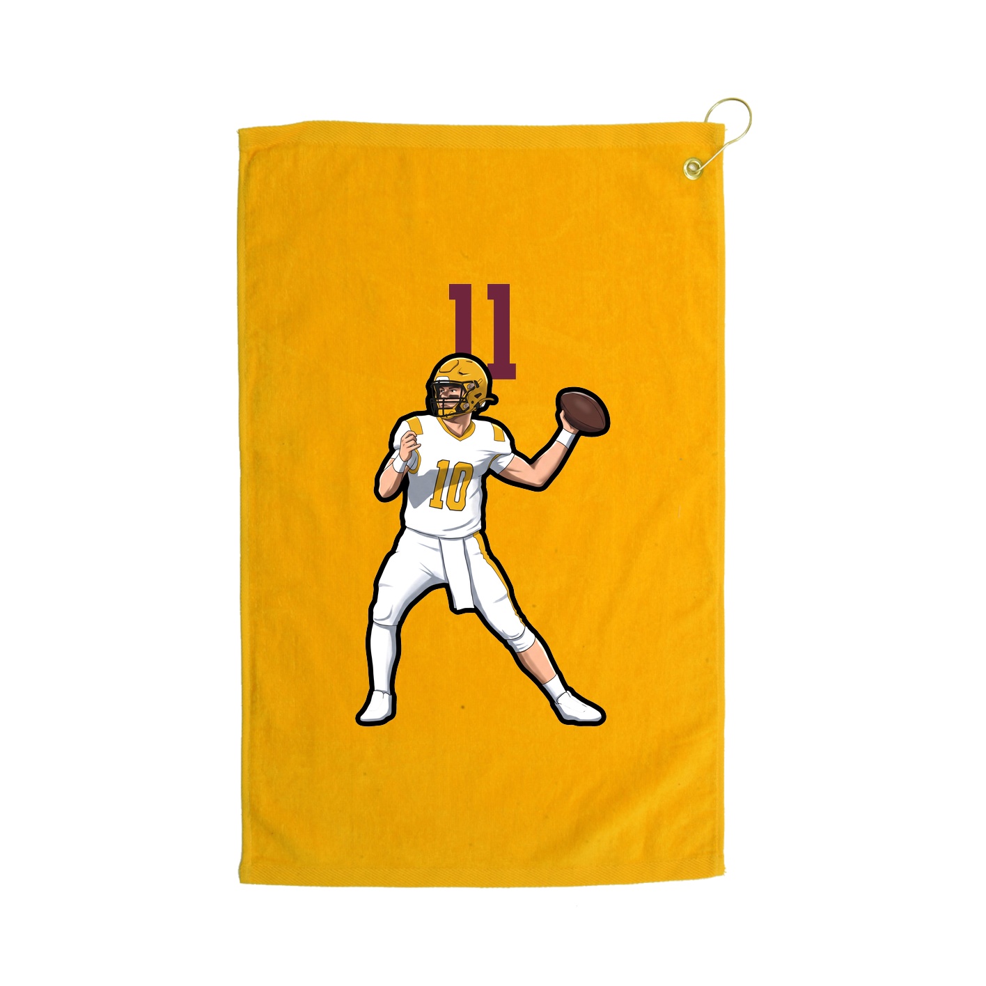 Golf Towel — Number Top in Gold