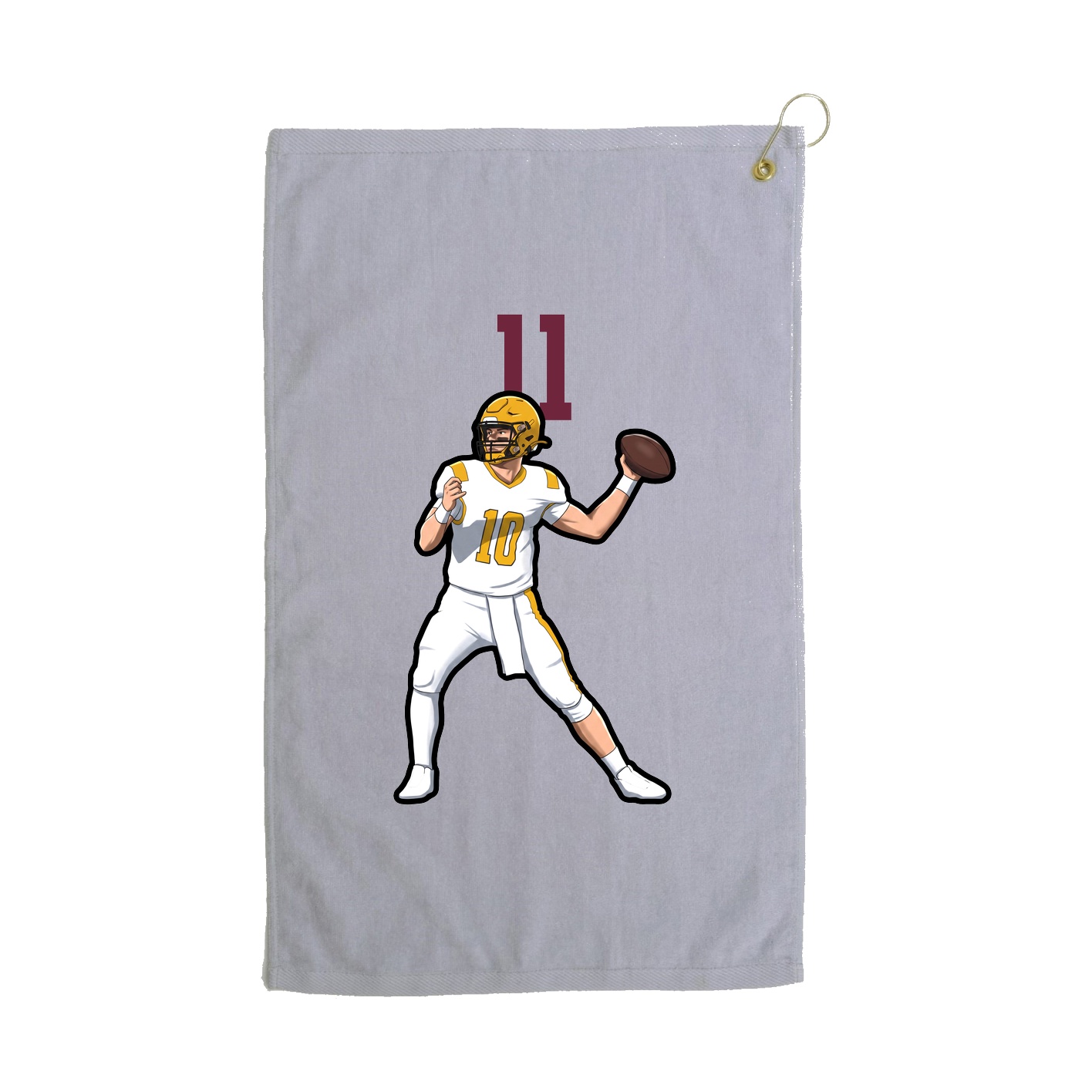 Golf Towel — Number Top in Grey
