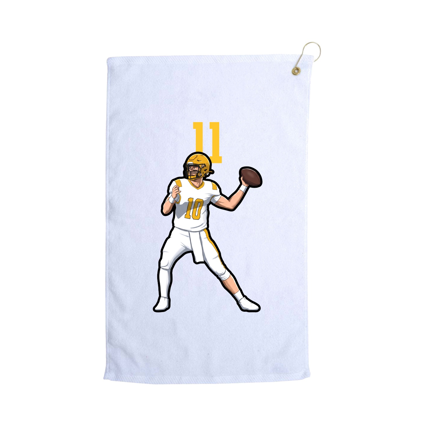Golf Towel — Number Top in White