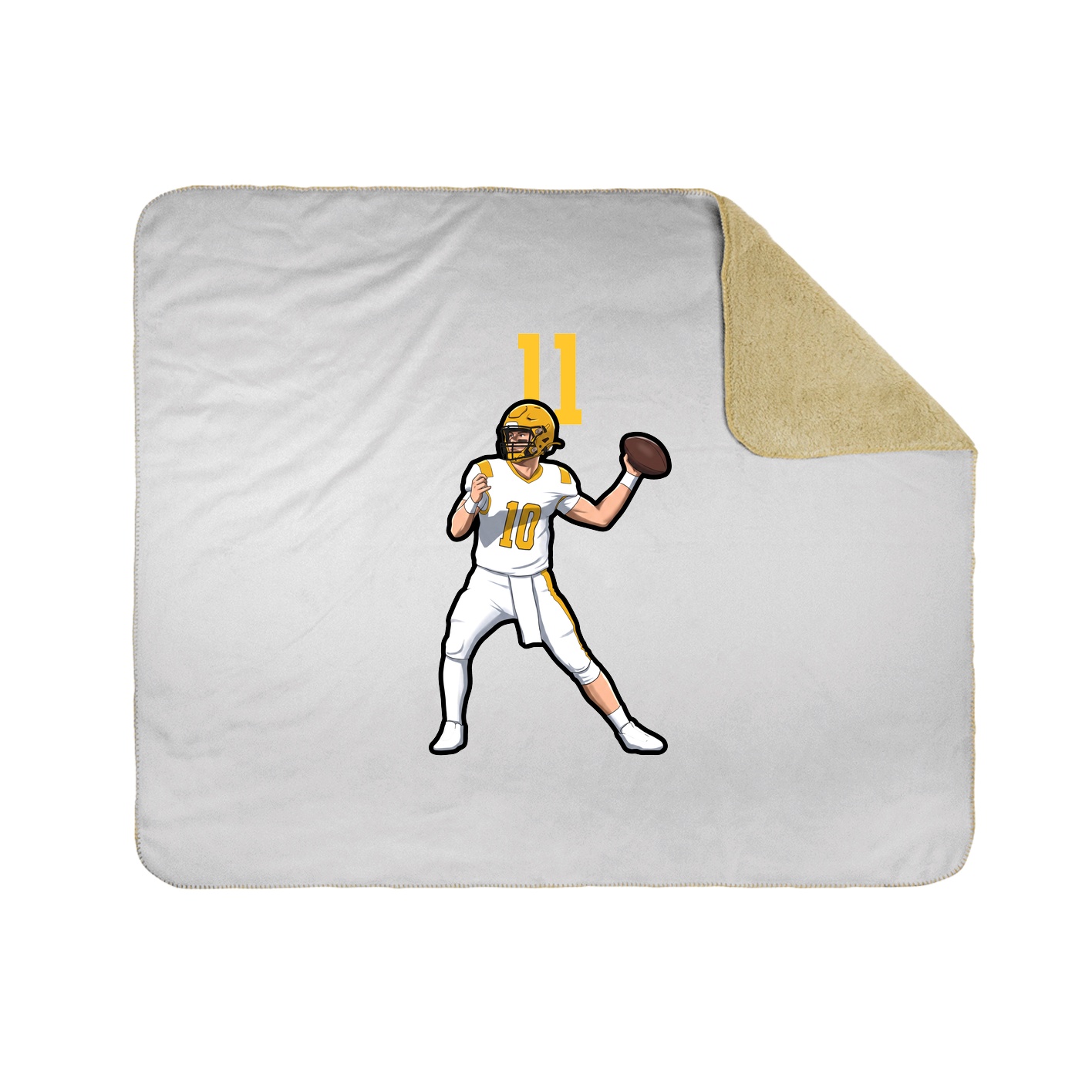 Throw Blanket — Number Top in White