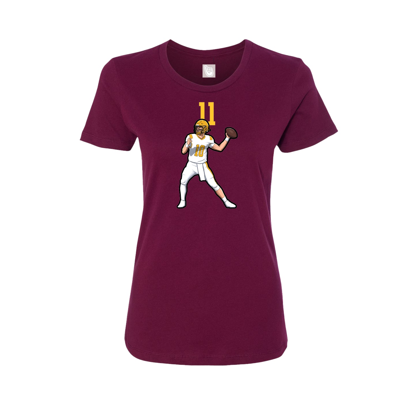 Womens Tee — Number Top in Maroon