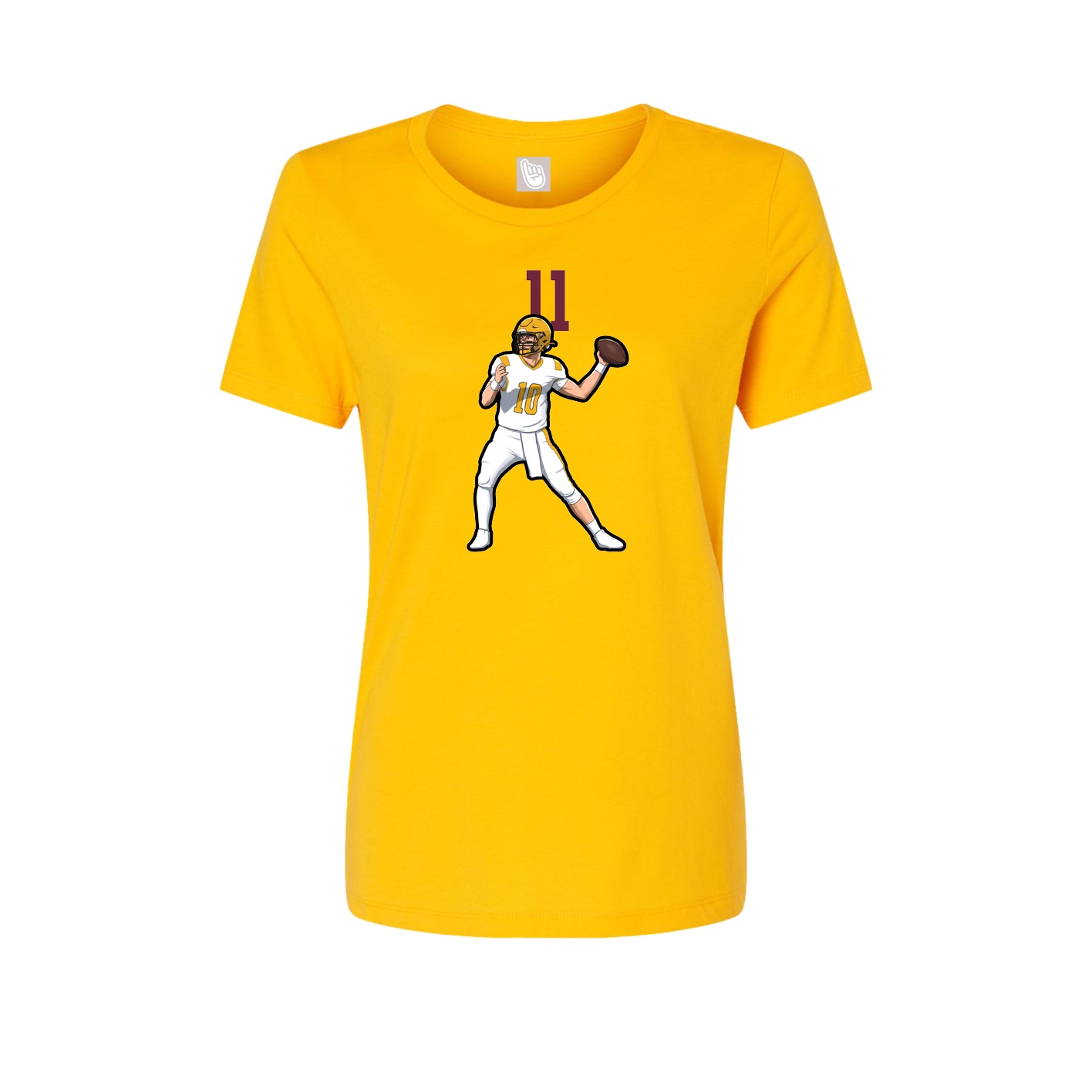 Womens Tee — Number Top in Gold