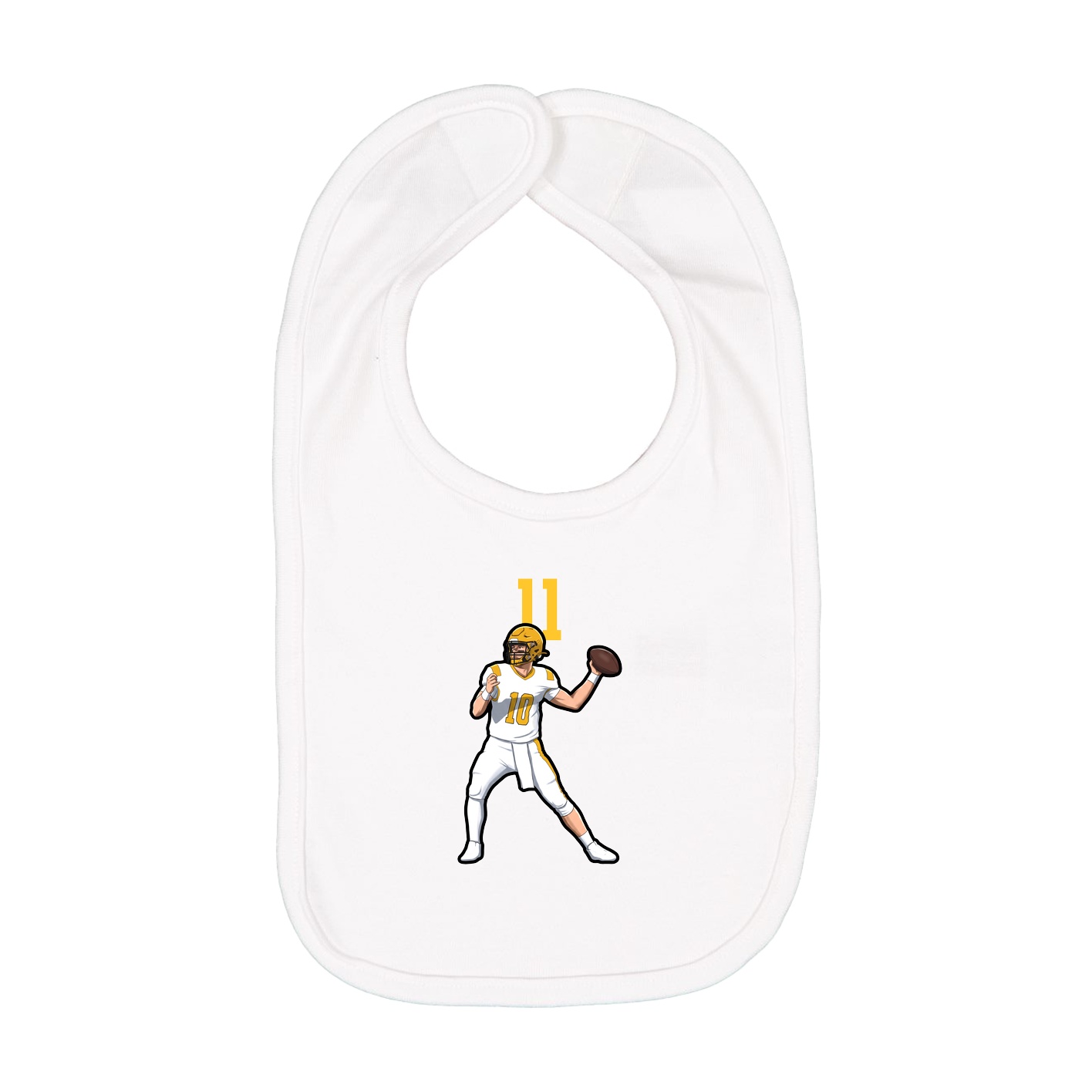 Infant Bib — Number Top in White