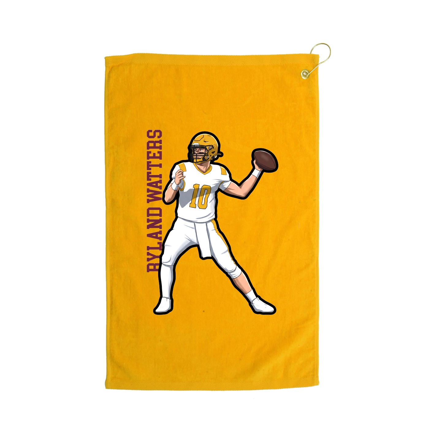 Golf Towel — Name Vertical in Gold