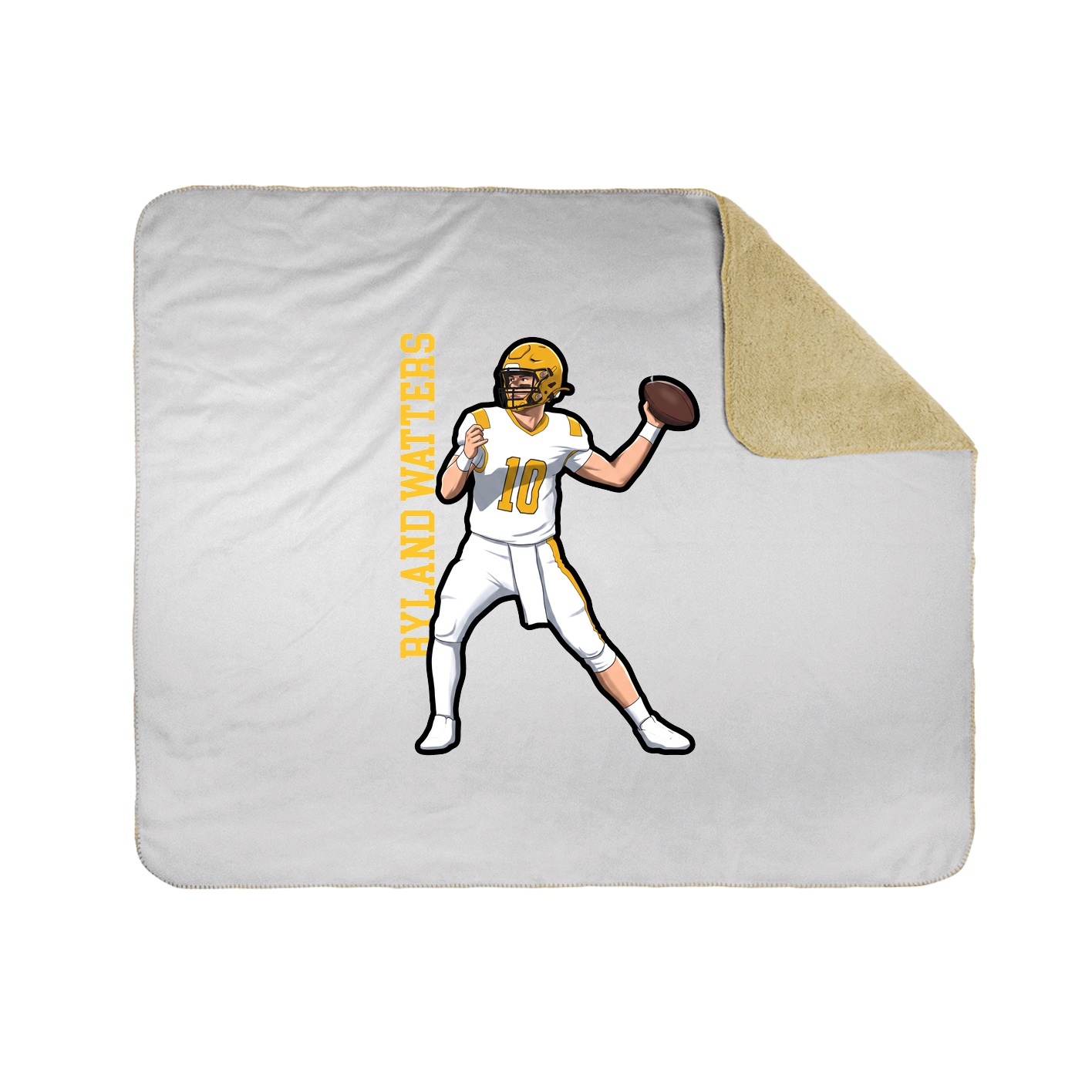Throw Blanket — Name Vertical in White