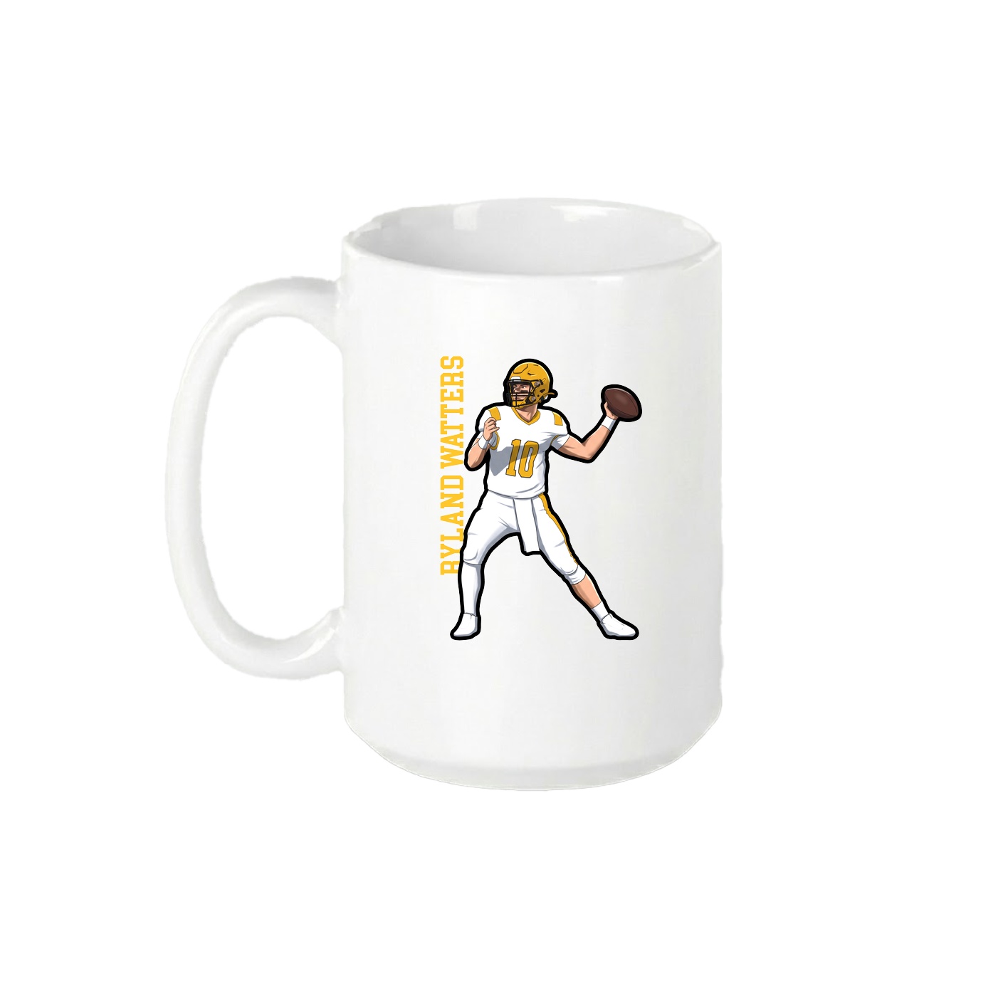 15oz Coffee Mug — Name Vertical in White