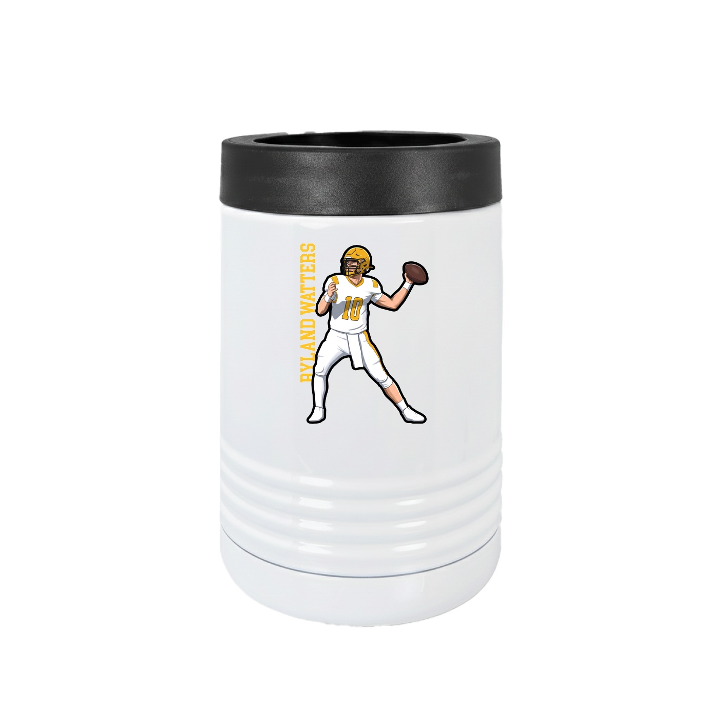 Beverage Holder — Name Vertical in White