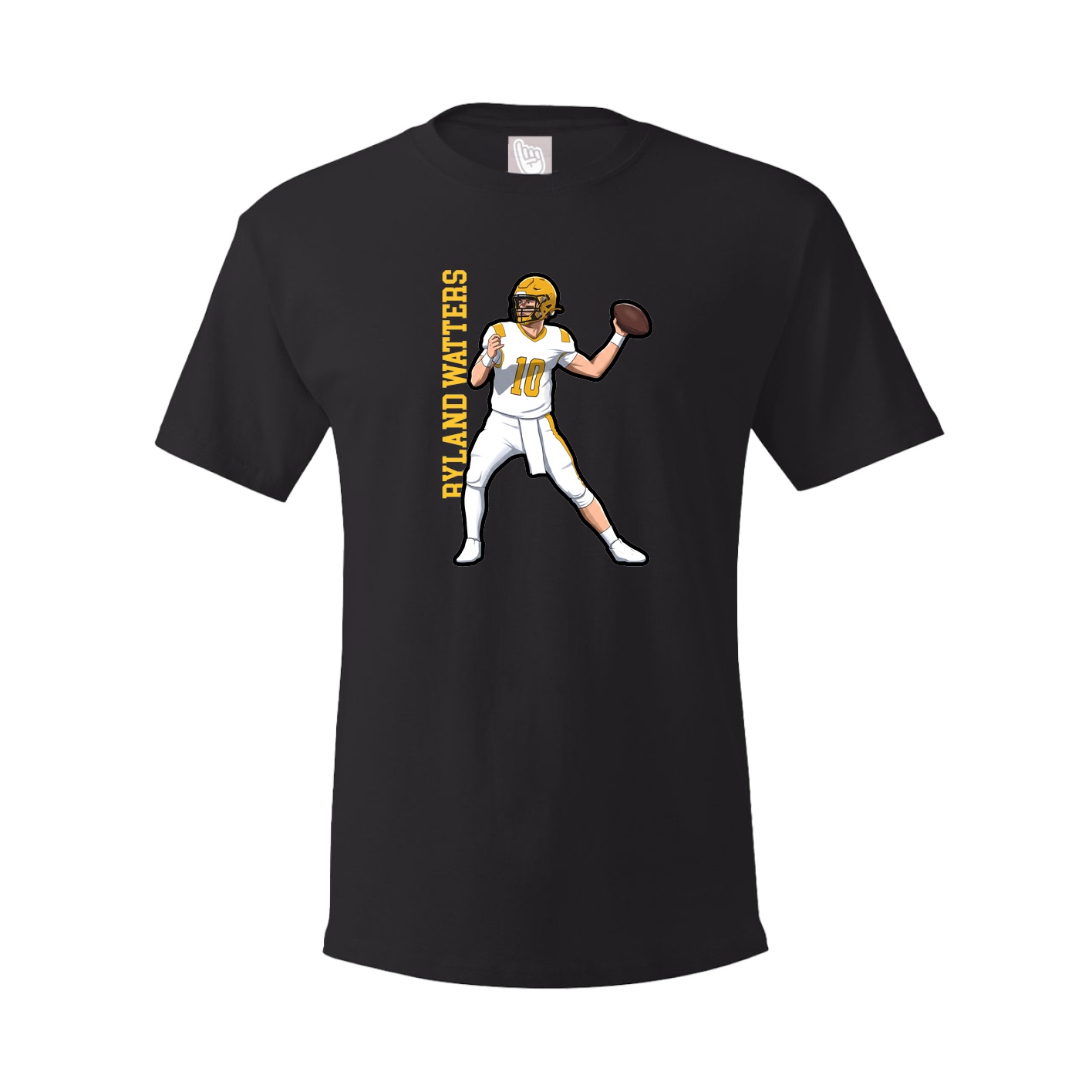 Youth Tee — Name Vertical in Black