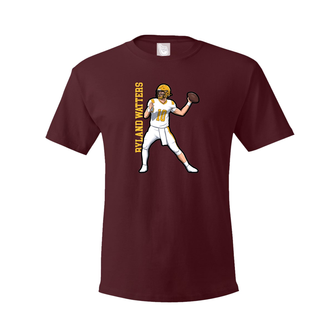 Youth Tee — Name Vertical in Maroon
